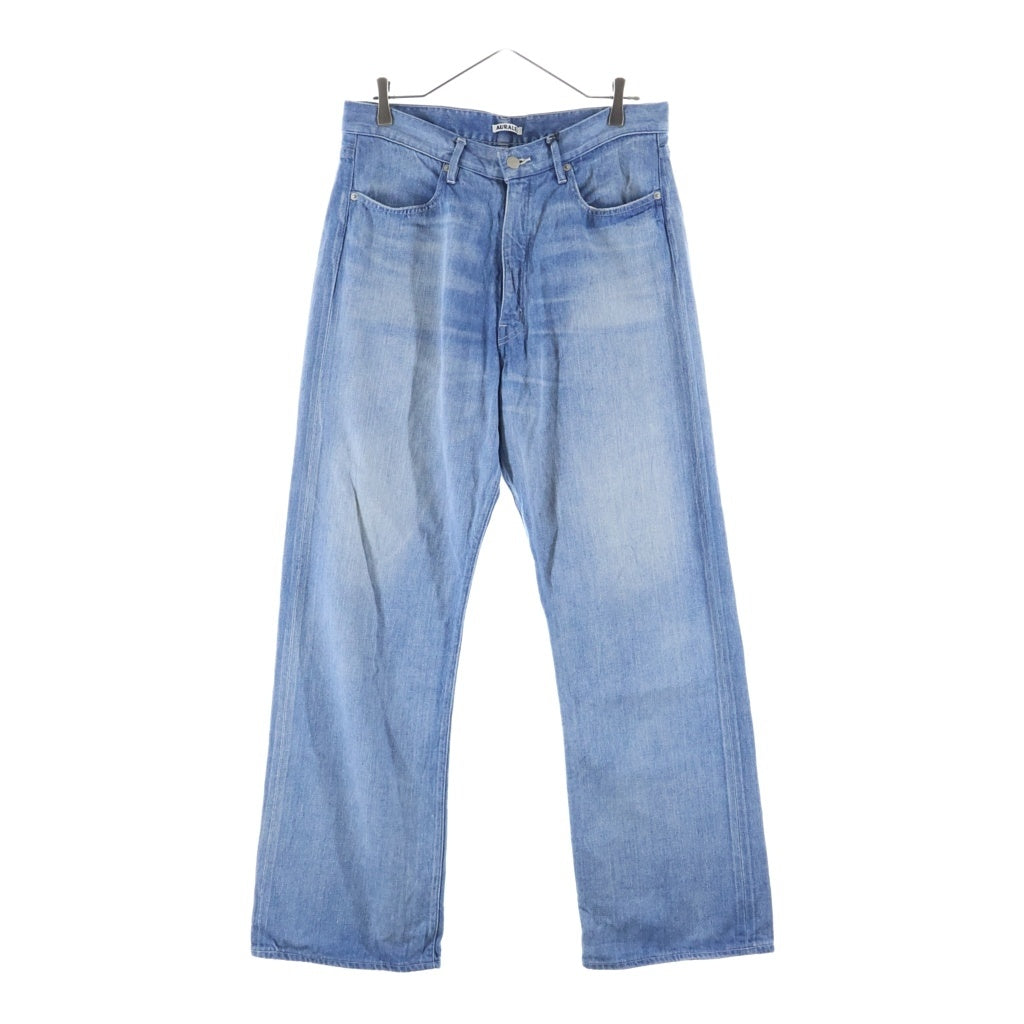 AURALEE(オーラリー) 25SS SELVEDGE FADED LIGHT DENIM PANTS セルビッジ フェード ライト デニムパンツ ブルー A25SP02DE