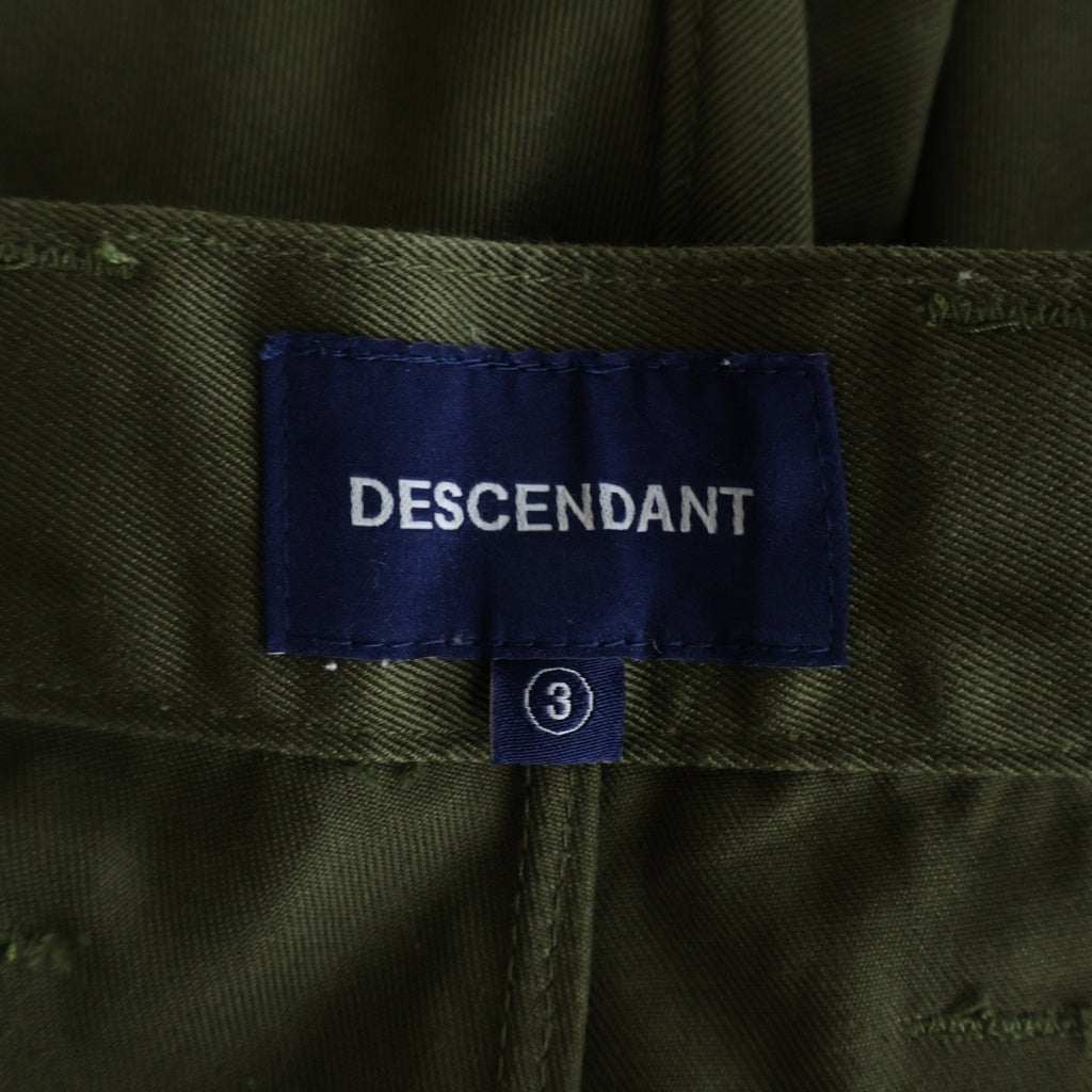 DESCENDANT(ディセンダント) COTTON TWILL TROUSERS コットン トラウザーズパンツ カーキ