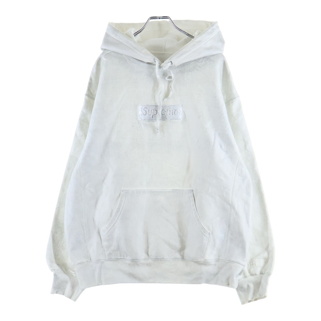 SUPREME(シュプリーム) 24SS ×MM6 Maison Margiela Foil Box Logo Hooded Sweatshirt エムエムシックスメゾンマルジェラ ボックスロゴ プルオーバーパーカー フーディー ホワイト