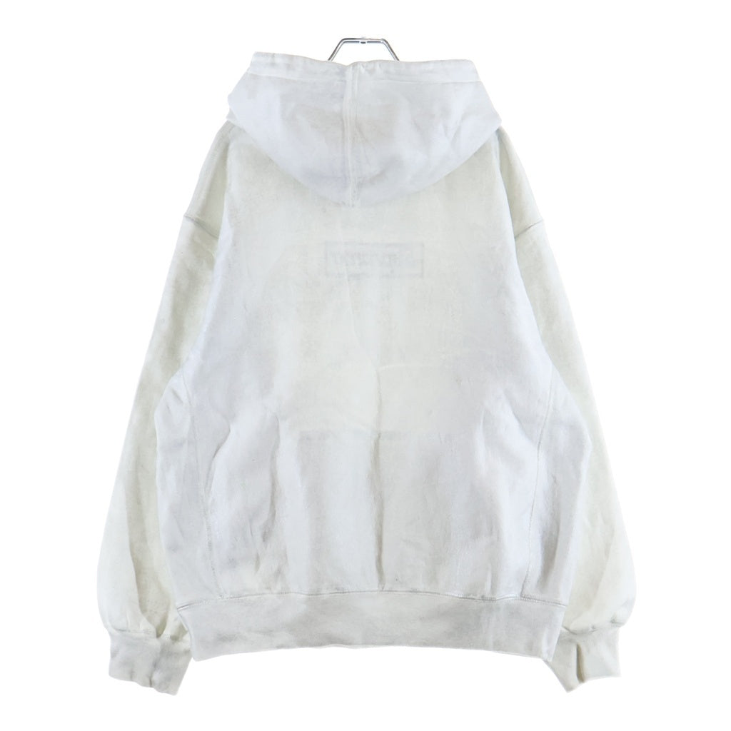 SUPREME(シュプリーム) 24SS ×MM6 Maison Margiela Foil Box Logo Hooded Sweatshirt エムエムシックスメゾンマルジェラ ボックスロゴ プルオーバーパーカー フーディー ホワイト
