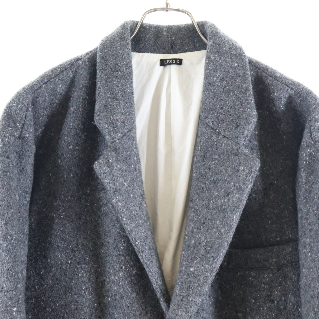 LES SIX(レシス) 22AW LIGHT MELTON ノッチドラペル 2B ウール混 チェスターコート グレー TROIS-3-MSJ