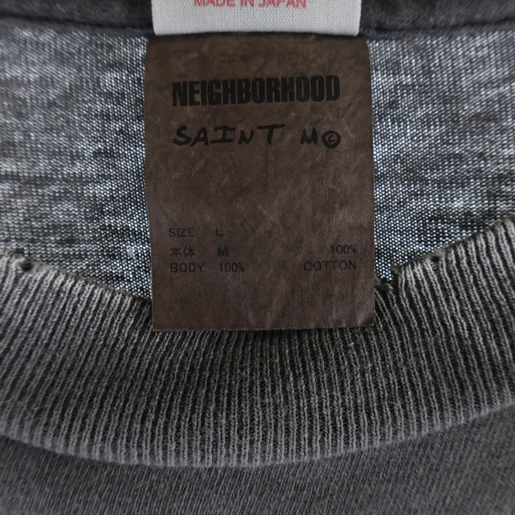 SAINT MICHAEL(セントマイケル) 25SS ×NEIGHBORHOOD STHD. FEARLESS SS TEE ネイバーフッド 両面プリント 半袖Tシャツ カットソー ブラック SM-HR8-0000-C70