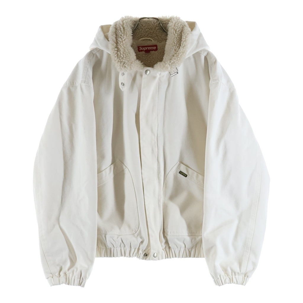 SUPREME(シュプリーム) 24AW Faux Shearling Lined Bomber Jacket フェイク シアリング ラインド 裏地ボア ボンバージャケット ホワイト
