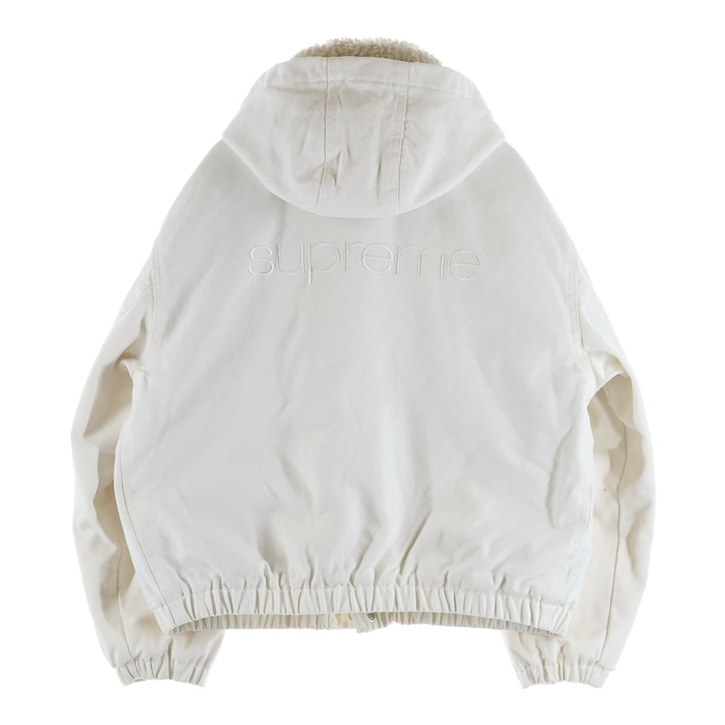 SUPREME(シュプリーム) 24AW Faux Shearling Lined Bomber Jacket フェイク シアリング ラインド 裏地ボア ボンバージャケット ホワイト