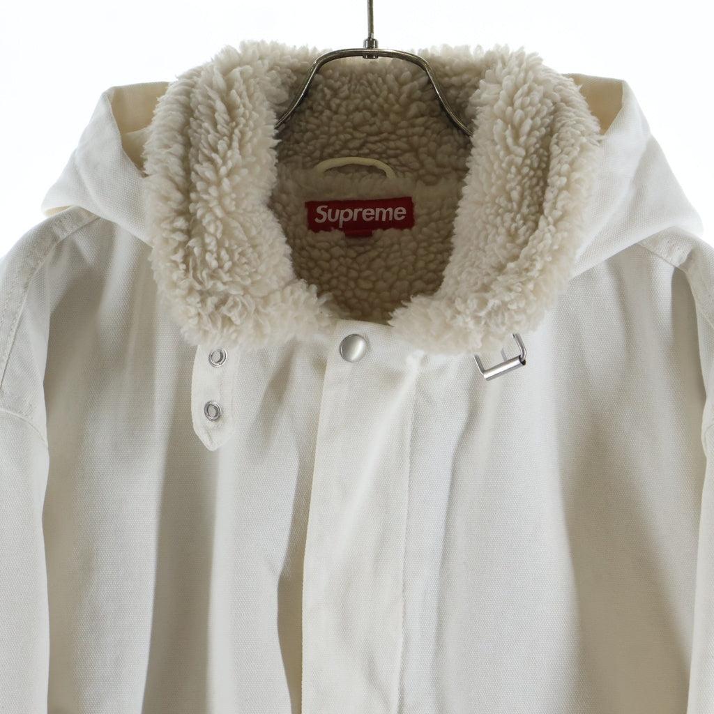 SUPREME(シュプリーム) 24AW Faux Shearling Lined Bomber Jacket フェイク シアリング ラインド 裏地ボア ボンバージャケット ホワイト