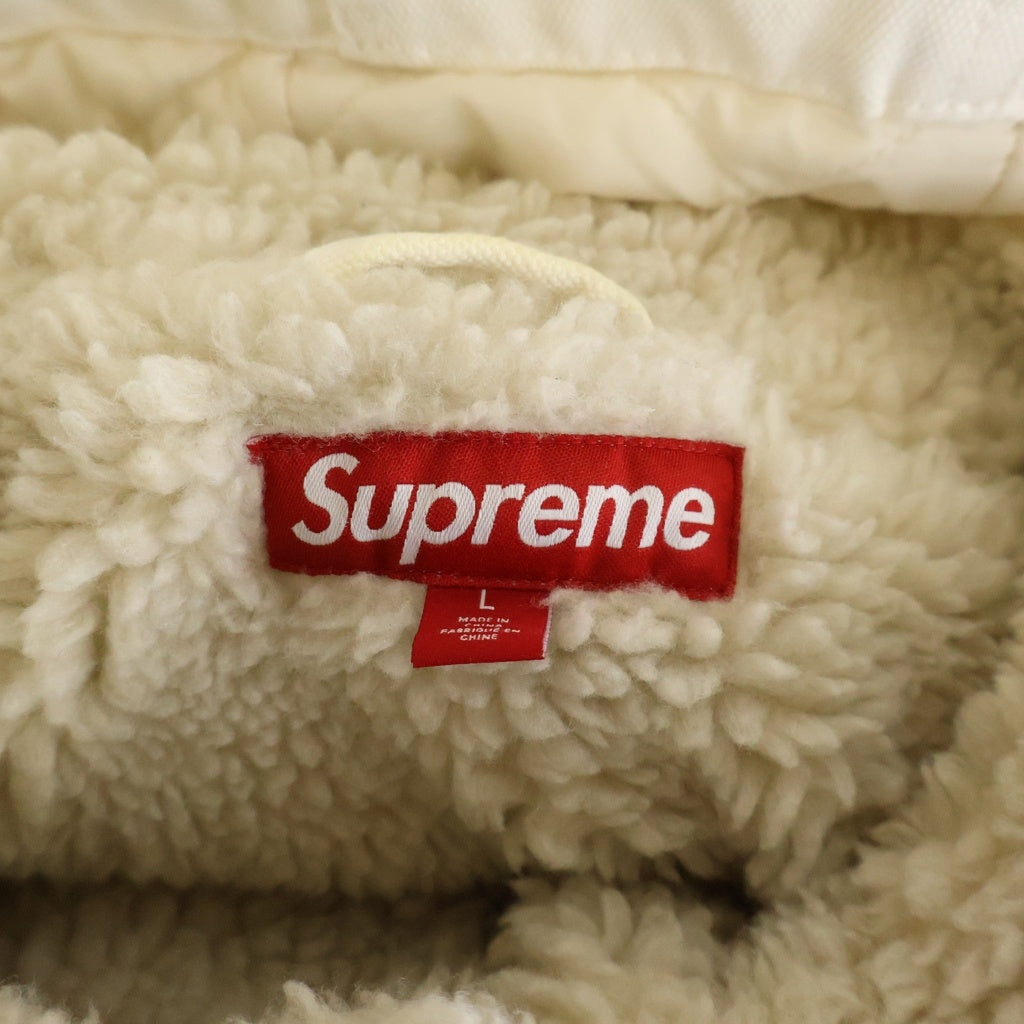 SUPREME(シュプリーム) 24AW Faux Shearling Lined Bomber Jacket フェイク シアリング ラインド 裏地ボア ボンバージャケット ホワイト