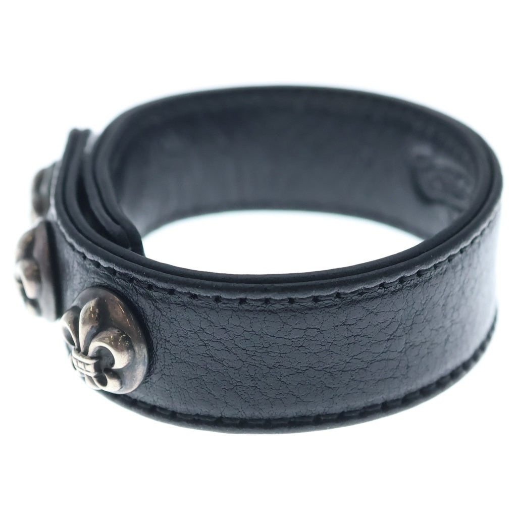 CHROME HEARTS(クロムハーツ) 3BTN 2SNP BSフレアボール 3ボタン2スナップ レザーブレスレット ブラック/シルバー