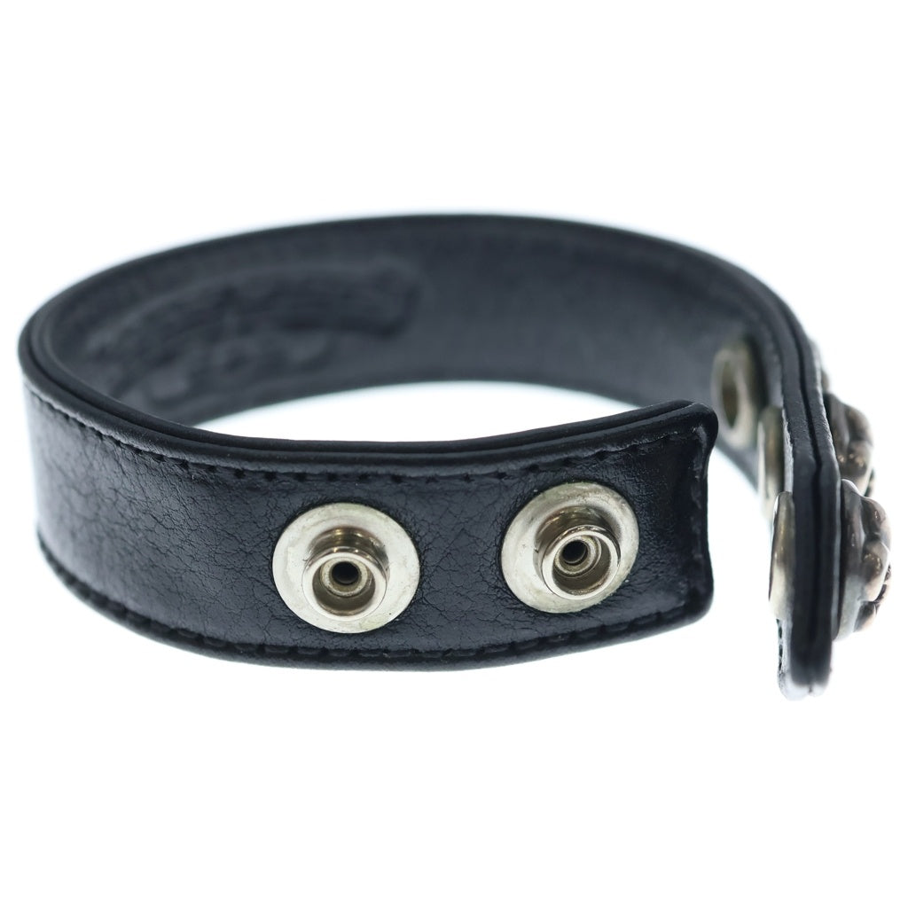 CHROME HEARTS(クロムハーツ) 3BTN 2SNP BSフレアボール 3ボタン2スナップ レザーブレスレット ブラック/シルバー