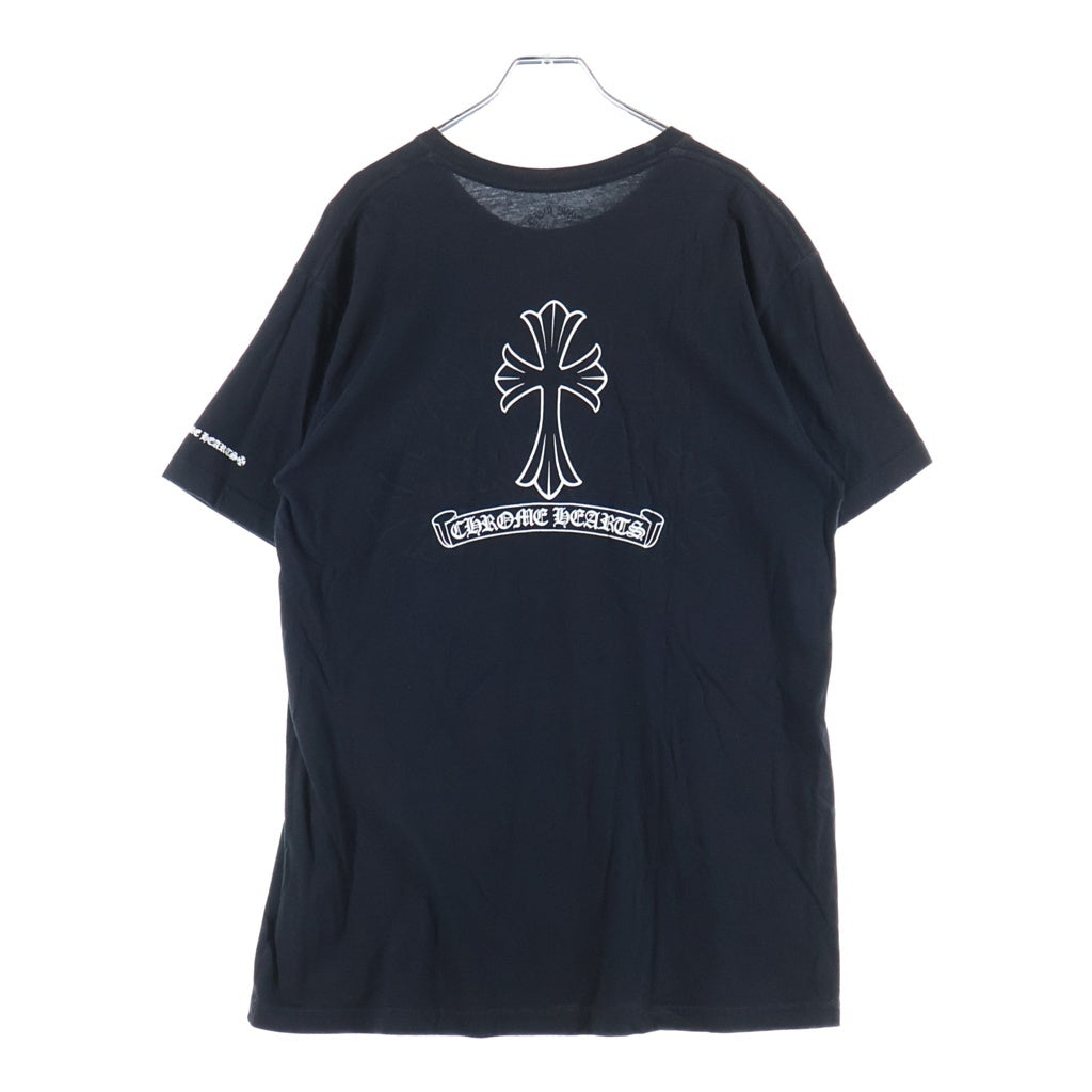 CHROME HEARTS(クロムハーツ) CH S/S TEE バックセメタリーCHクロスプリント クルーネック半袖Tシャツ カットソー ブラック
