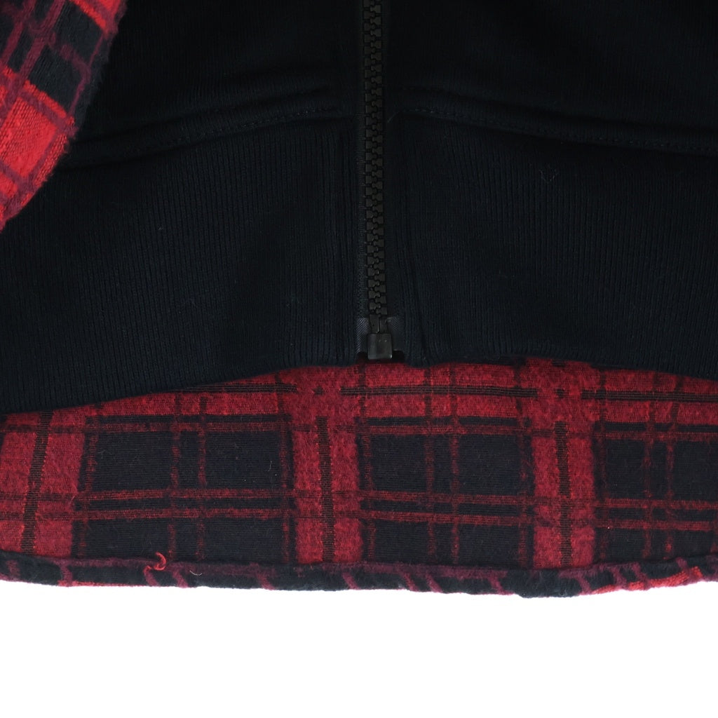 OFF-WHITE(オフホワイト) 20SS フランネルシャツ レイアウト ジップアップパーカー ブラック/レッド OMGA100R20G53001