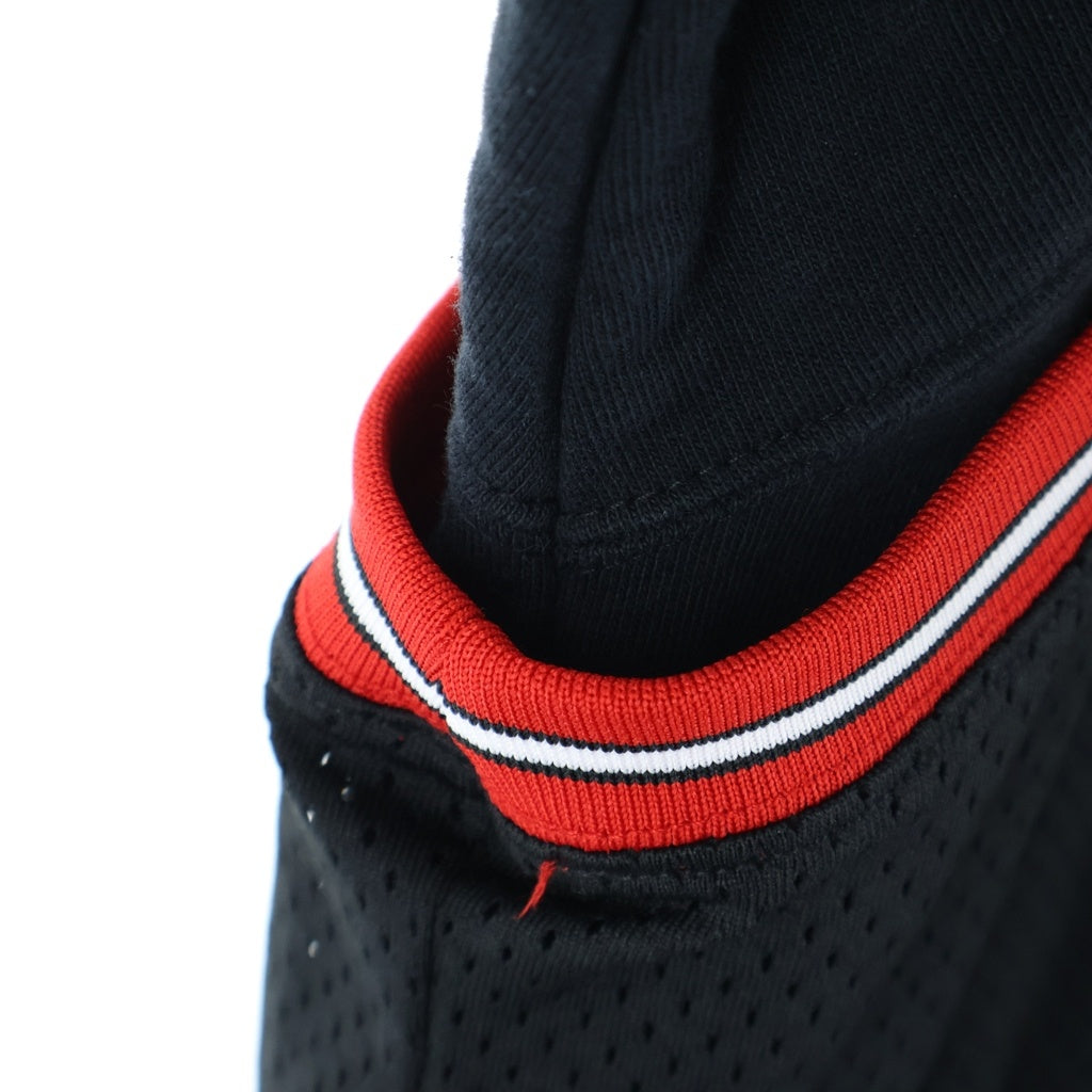 SUPREME(シュプリーム) 21SS Basketball Jersey Hooded Sweatshirt バスケットボール ジャージー フーディー プルオーバーパーカー ブラック/レッド