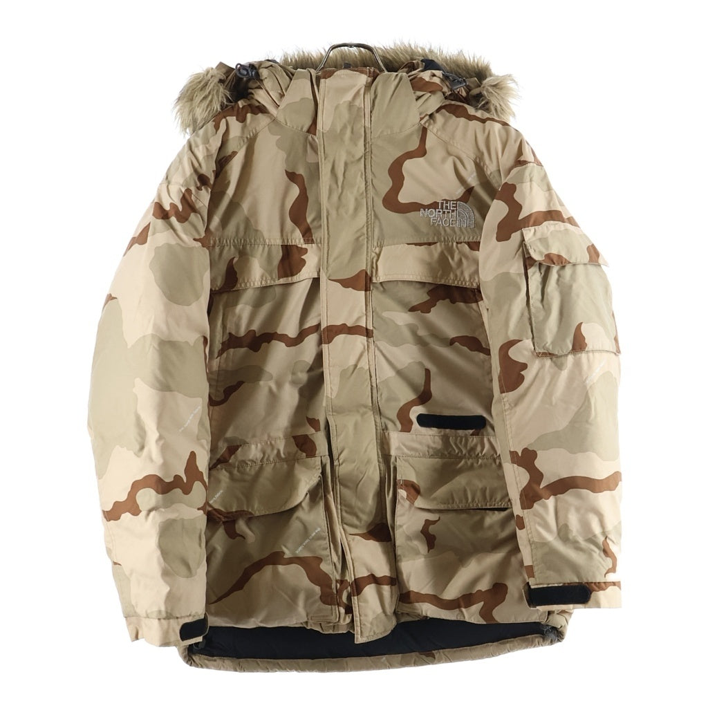 THE NORTH FACE(ザノースフェイス) 02AW カモフラ柄 ファー付き フーディー マクマードパーカー ダウンジャケット ベージュ/ブラウン ND00357