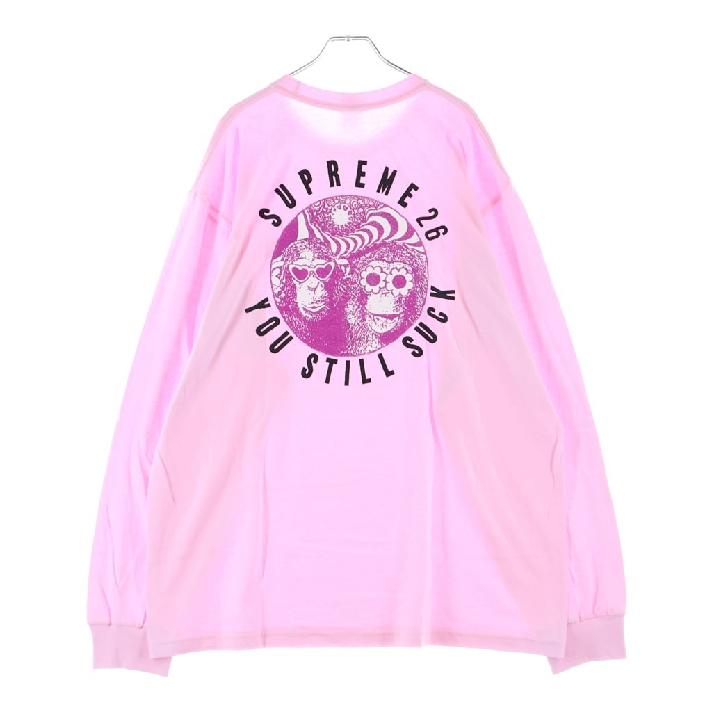 SUPREME(シュプリーム) 26SS You Still Suck L/S Tee ユー スティル サック 両面ロゴプリント ロングスリーブ 長袖Tシャツ カットソー ピンク