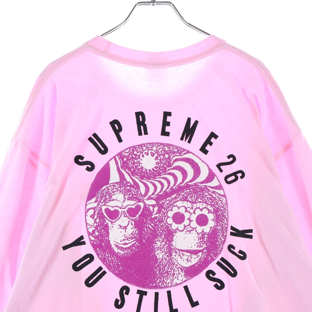 SUPREME(シュプリーム) 26SS You Still Suck L/S Tee ユー スティル サック 両面ロゴプリント ロングスリーブ 長袖Tシャツ カットソー ピンク