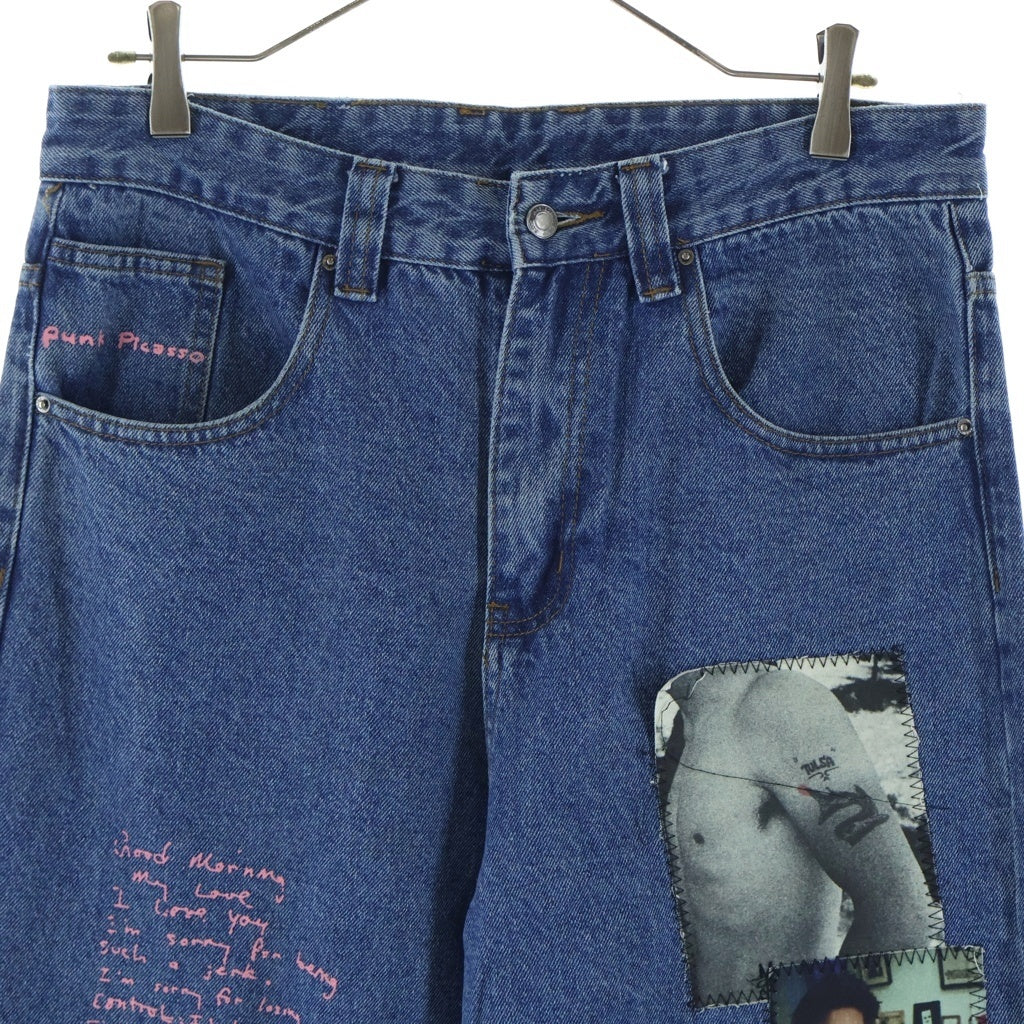 NO BRAND(ノーブランド) WASTED PARIS ×DAMN Casper pant Riot × ジップフライ キャスパーツ ライオット デニムパンツ ブルー