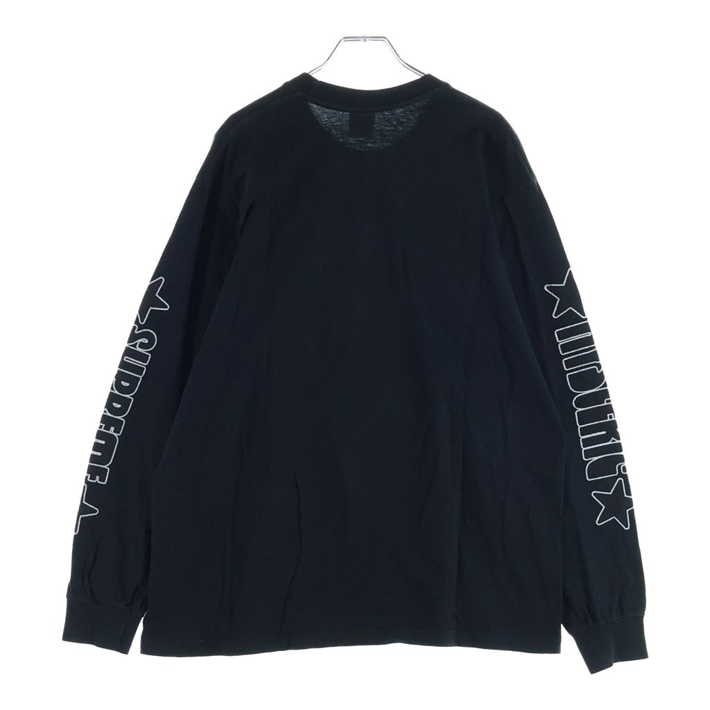SUPREME(シュプリーム) 21SS ×HYSTERIC GLAMOUR L/S Tee ヒステリックグラマー ラメロゴプリント ロングスリーブ 長袖Tシャツ カットソー ブラック