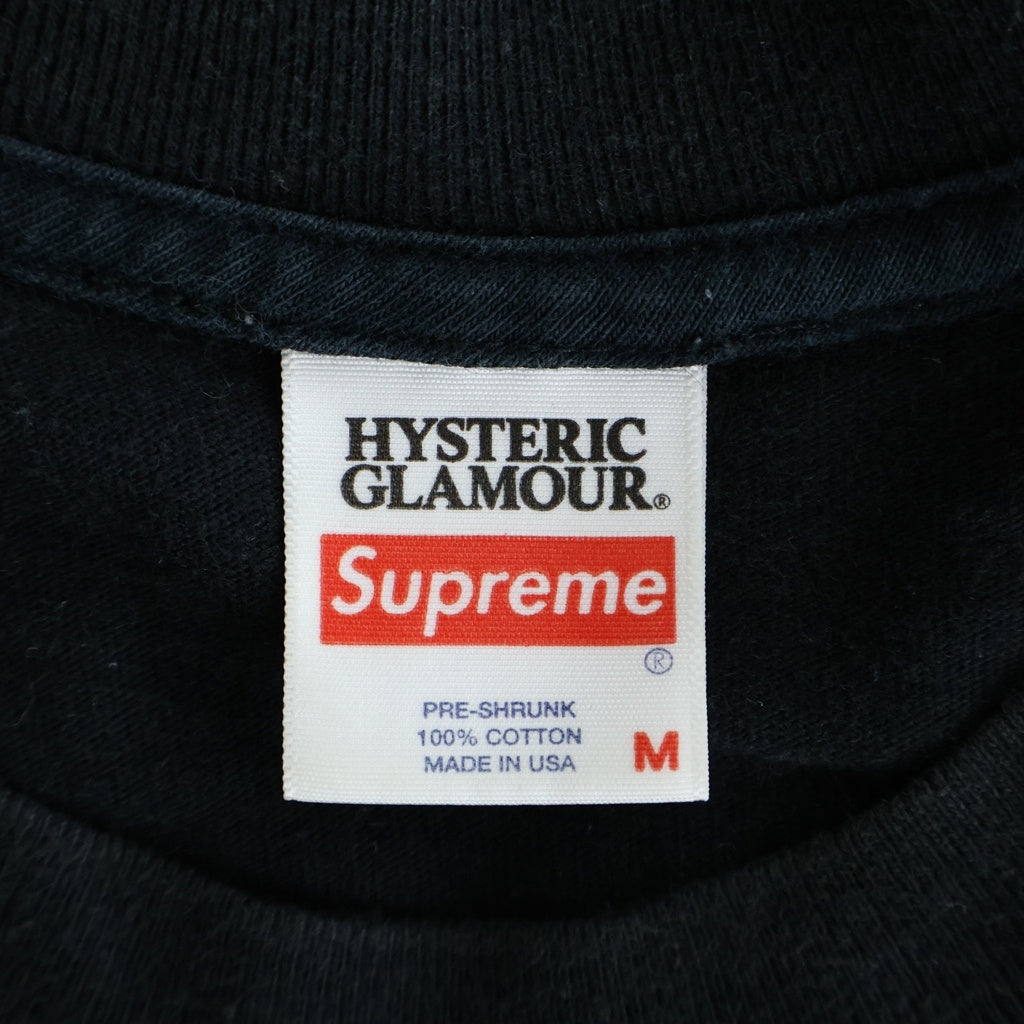 SUPREME(シュプリーム) 21SS ×HYSTERIC GLAMOUR L/S Tee ヒステリックグラマー ラメロゴプリント ロングスリーブ 長袖Tシャツ カットソー ブラック