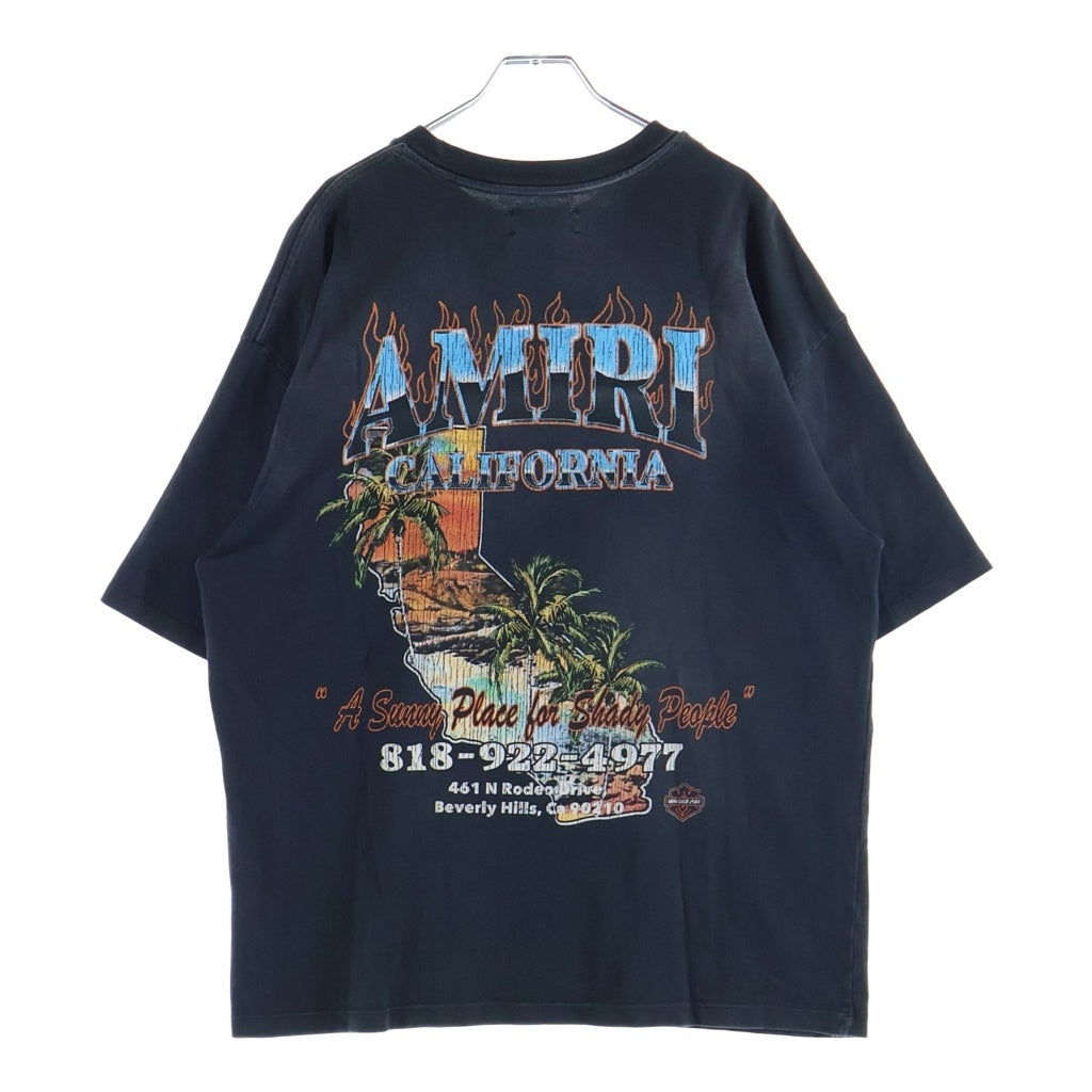 AMIRI(アミリ) SUNNY PLACE TEE 両面ロゴプリント クルーネック半袖Tシャツ カットソー ブラック AMJYTE1210