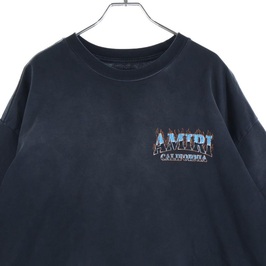 AMIRI(アミリ) SUNNY PLACE TEE 両面ロゴプリント クルーネック半袖Tシャツ カットソー ブラック AMJYTE1210