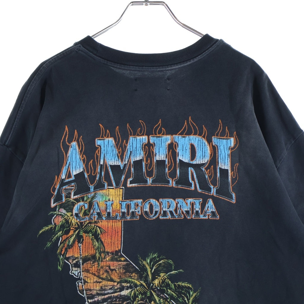 AMIRI(アミリ) SUNNY PLACE TEE 両面ロゴプリント クルーネック半袖Tシャツ カットソー ブラック AMJYTE1210