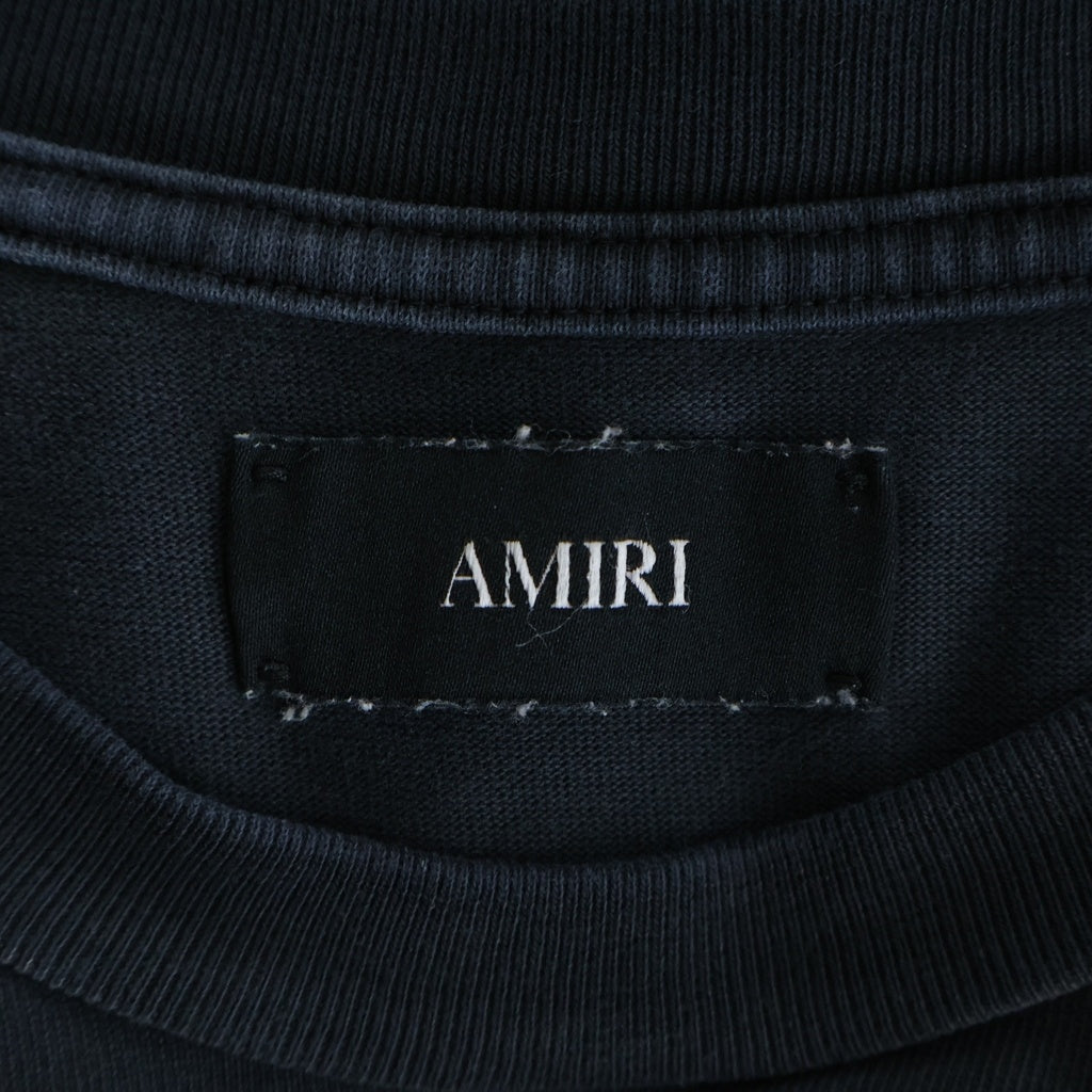 AMIRI(アミリ) SUNNY PLACE TEE 両面ロゴプリント クルーネック半袖Tシャツ カットソー ブラック AMJYTE1210