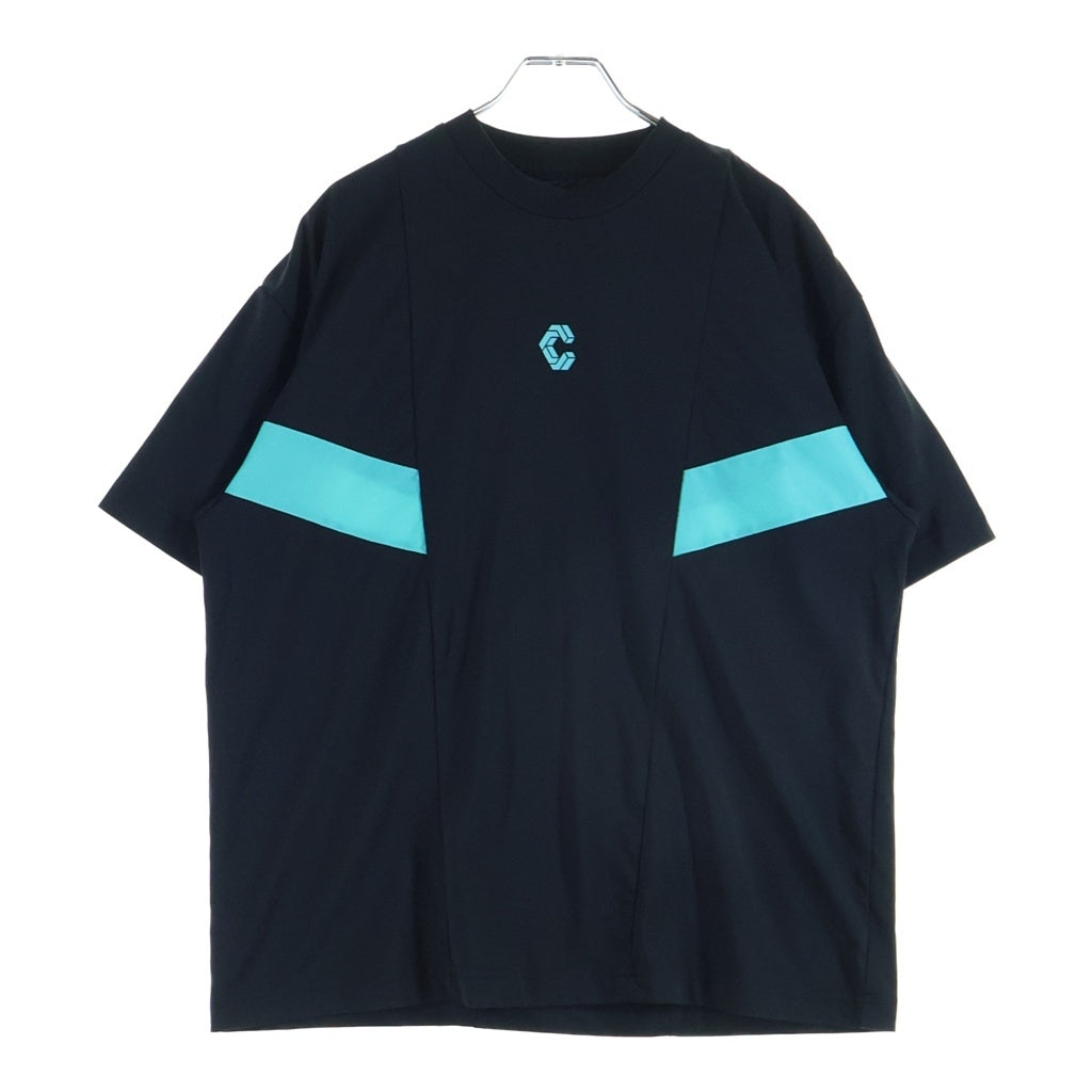 NO BRAND(ノーブランド) CRONOS(クロノス) フロントロゴ クルーネック半袖Tシャツ カットソー ブラック C05-TS-2627ST