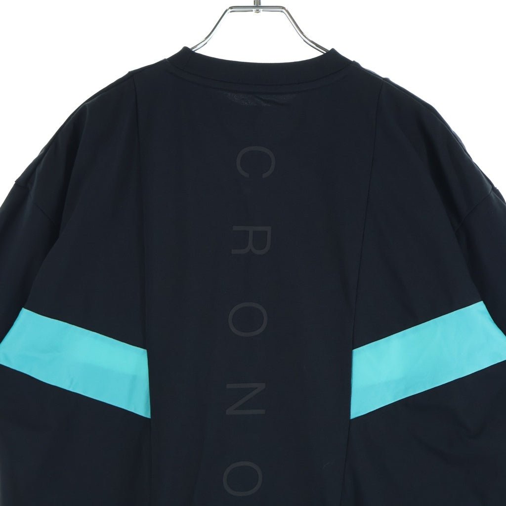 NO BRAND(ノーブランド) CRONOS(クロノス) フロントロゴ クルーネック半袖Tシャツ カットソー ブラック C05-TS-2627ST