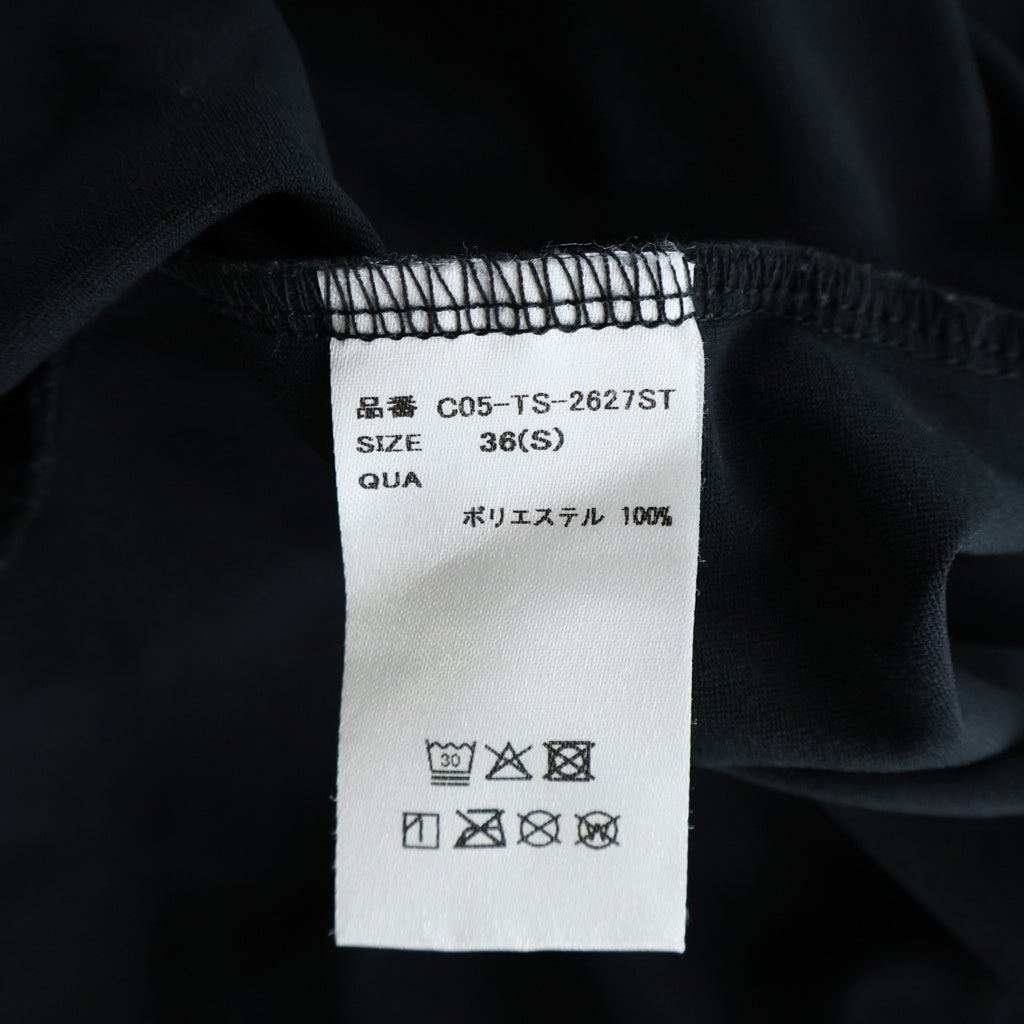 NO BRAND(ノーブランド) CRONOS(クロノス) フロントロゴ クルーネック半袖Tシャツ カットソー ブラック C05-TS-2627ST