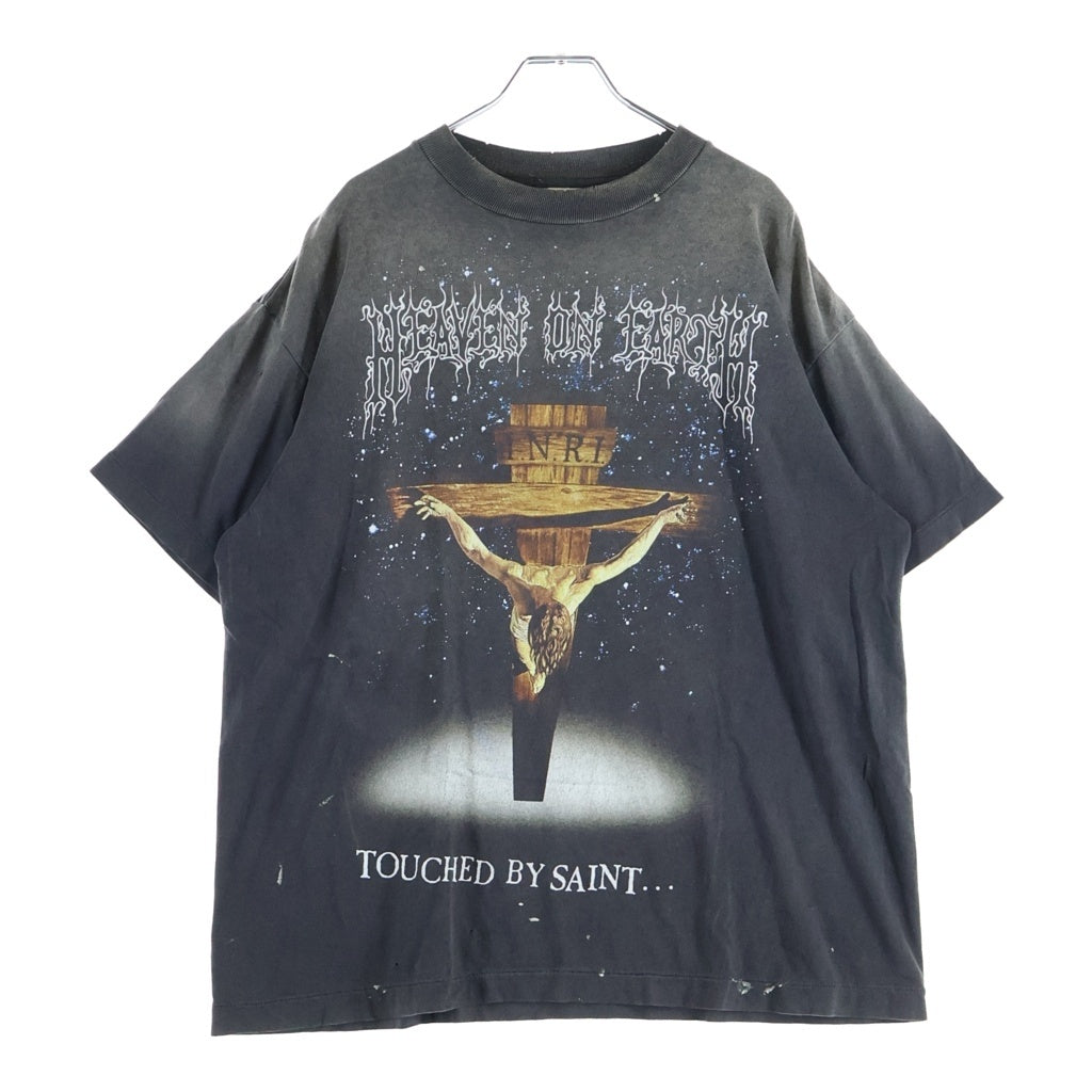 SAINT MICHAEL(セントマイケル) 26SS JESUS SS T-SHIRT ジーザス 両面プリント クルーネック半袖Tシャツ カットソー ブラック SM-MK8-0000-002