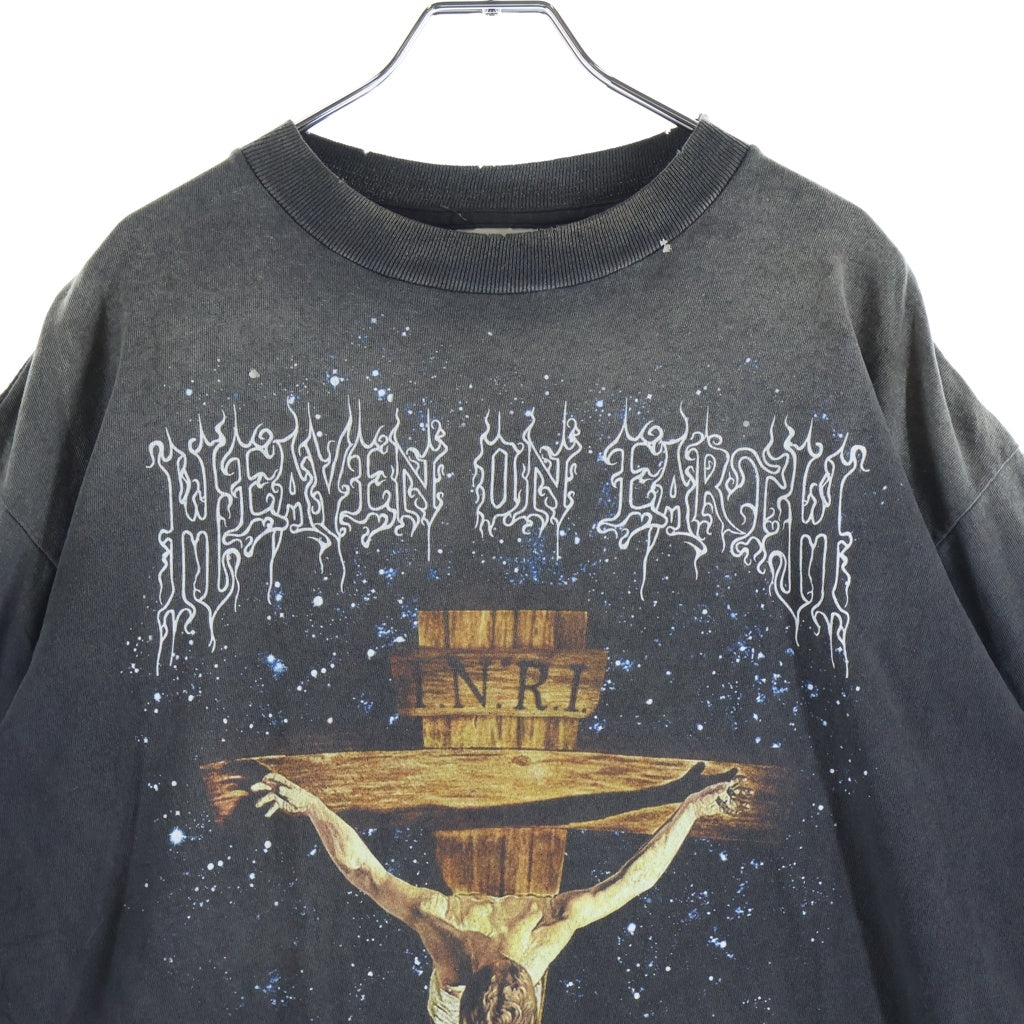 SAINT MICHAEL(セントマイケル) 26SS JESUS SS T-SHIRT ジーザス 両面プリント クルーネック半袖Tシャツ カットソー ブラック SM-MK8-0000-002