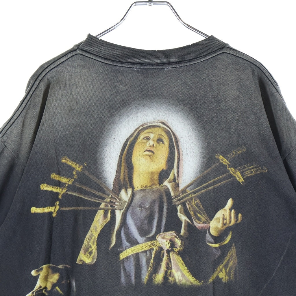 SAINT MICHAEL(セントマイケル) 26SS JESUS SS T-SHIRT ジーザス 両面プリント クルーネック半袖Tシャツ カットソー ブラック SM-MK8-0000-002