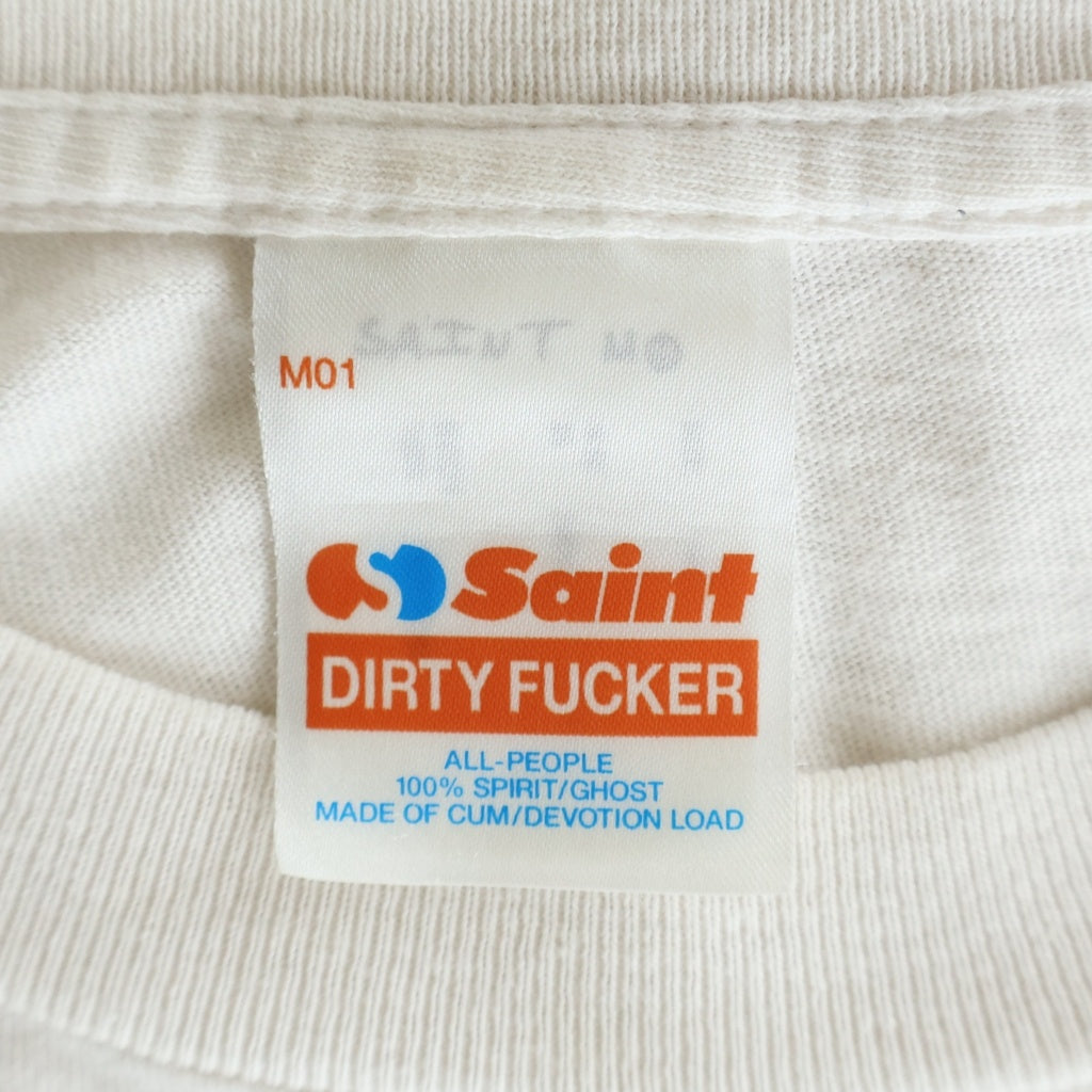SAINT MICHAEL(セントマイケル) 26SS SAINT WORLD SS T-SHIRT セントワールド フロントロゴプリント クルーネック半袖Tシャツ カットソー ホワイト SM-MK8-0000-015