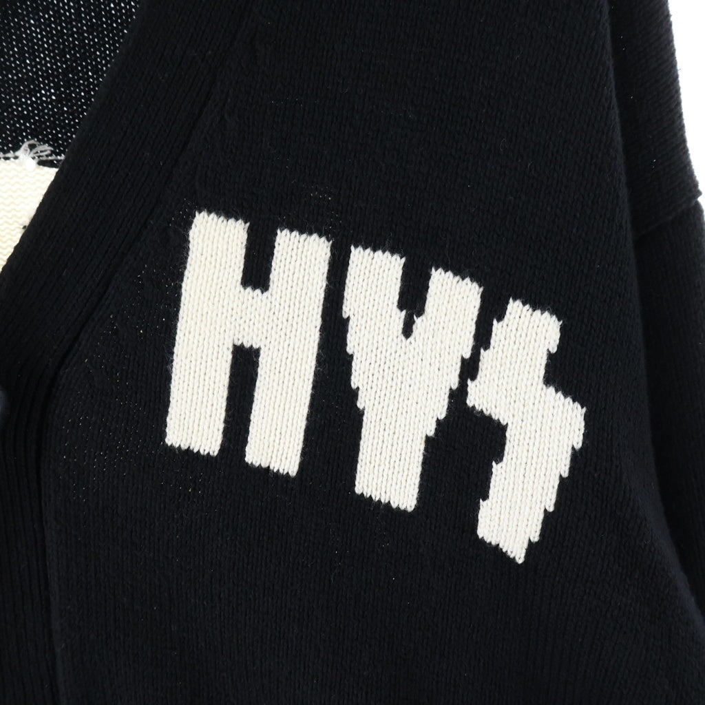 HYSTERIC GLAMOUR(ヒステリックグラマー) 23AW knit cardigan STEEL編込 デビルガール ニットカーディガン ブラック 02233ND01