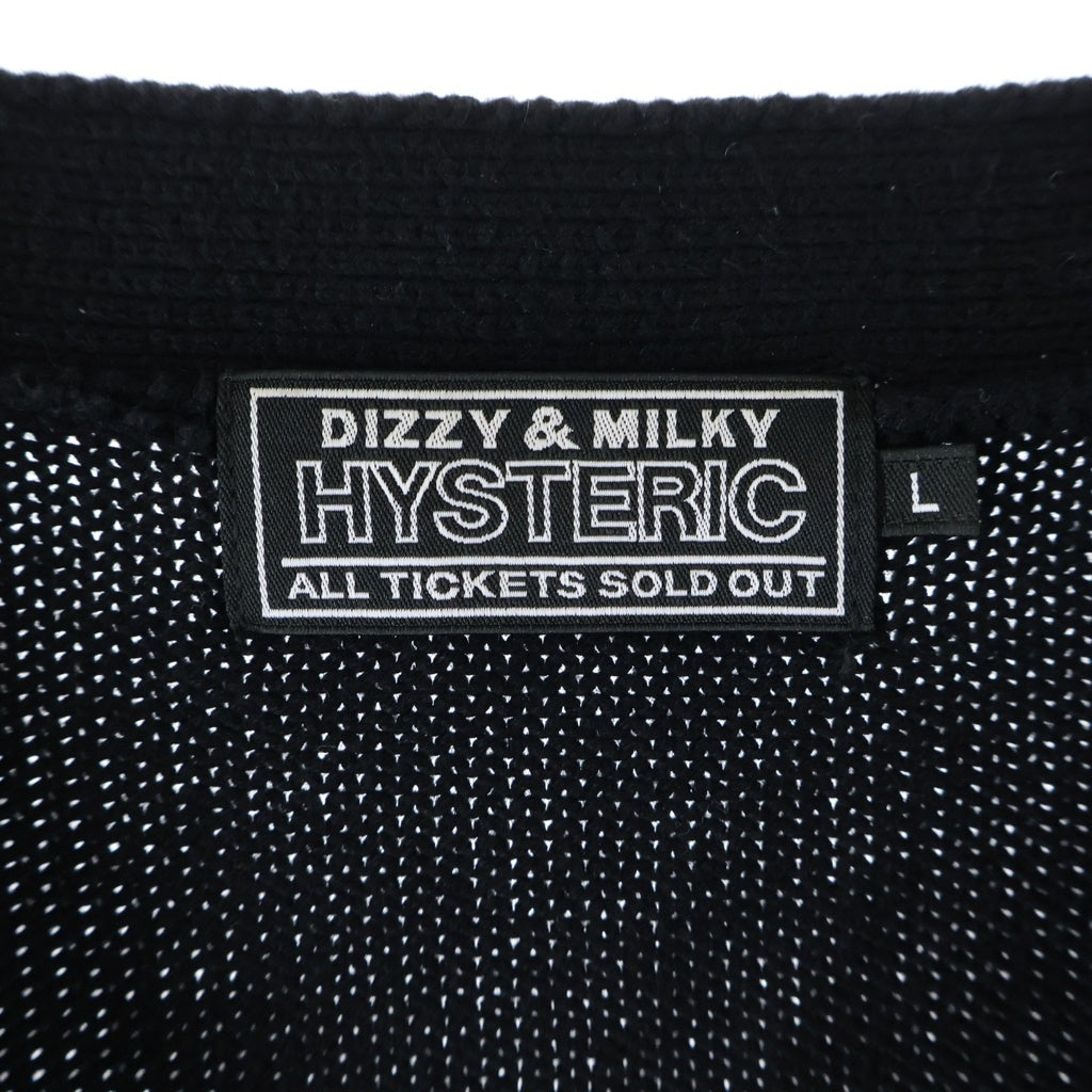 HYSTERIC GLAMOUR(ヒステリックグラマー) 23AW knit cardigan STEEL編込 デビルガール ニットカーディガン ブラック 02233ND01