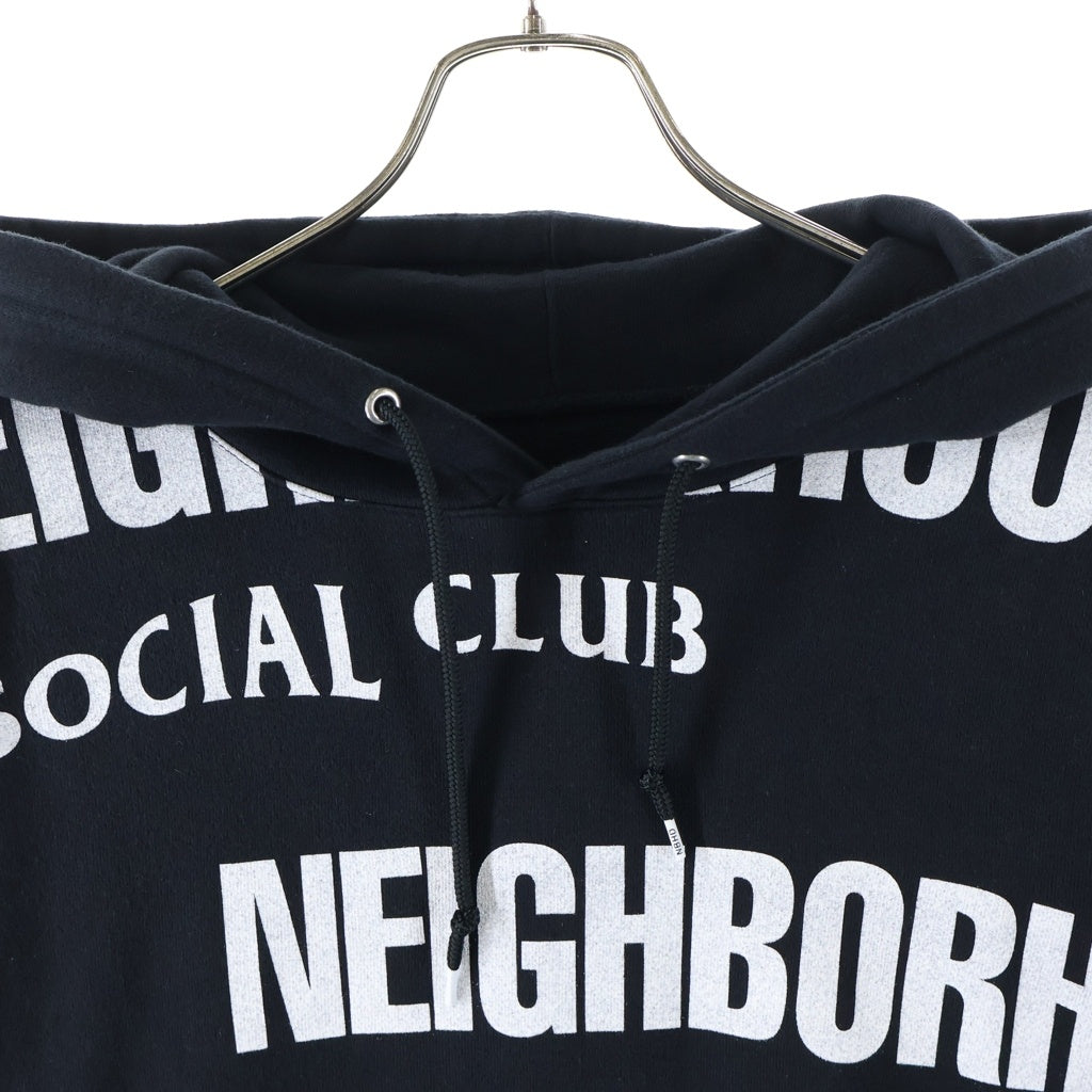 NEIGHBORHOOD(ネイバーフッド) 19AW Anti Social Club C-HOODED . LS × アンチソーシャルソーシャルクラブ フロントプリント プルオーバースウェットパーカー ブラック 192MBASN-CSM01S