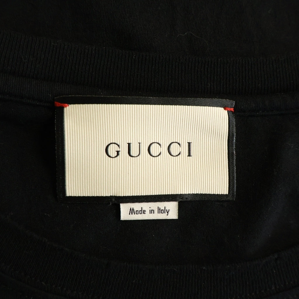 GUCCI(グッチ) Washed T-Shirt ウォッシュド加工 オーバーサイズ 半袖Tシャツ カットソー ブラック 440103 X3F05