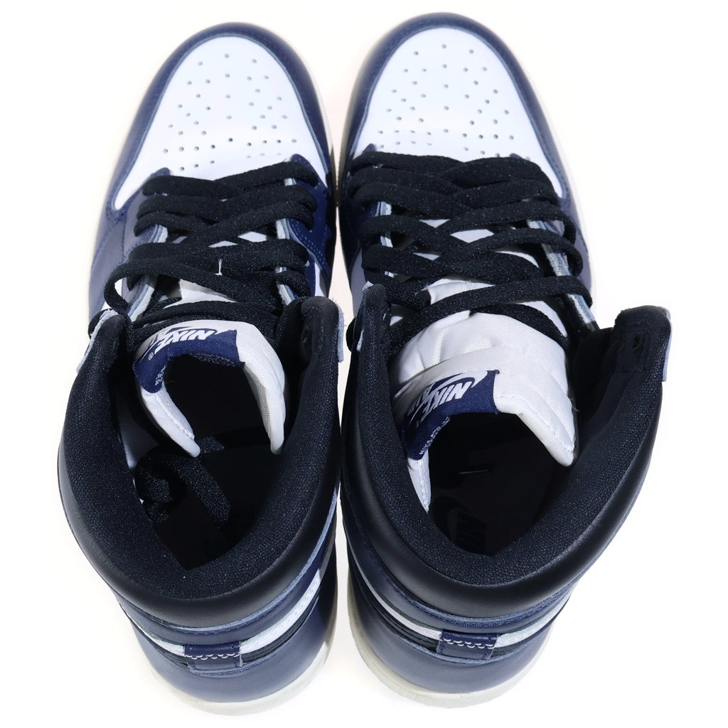NIKE(ナイキ) AIR JORDAN 1 RETRO HIGH OG エアジョーダン1 レトロ ハイカットスニーカー ネイビー/ホワイト US9.5/27.5cm DZ5485-401