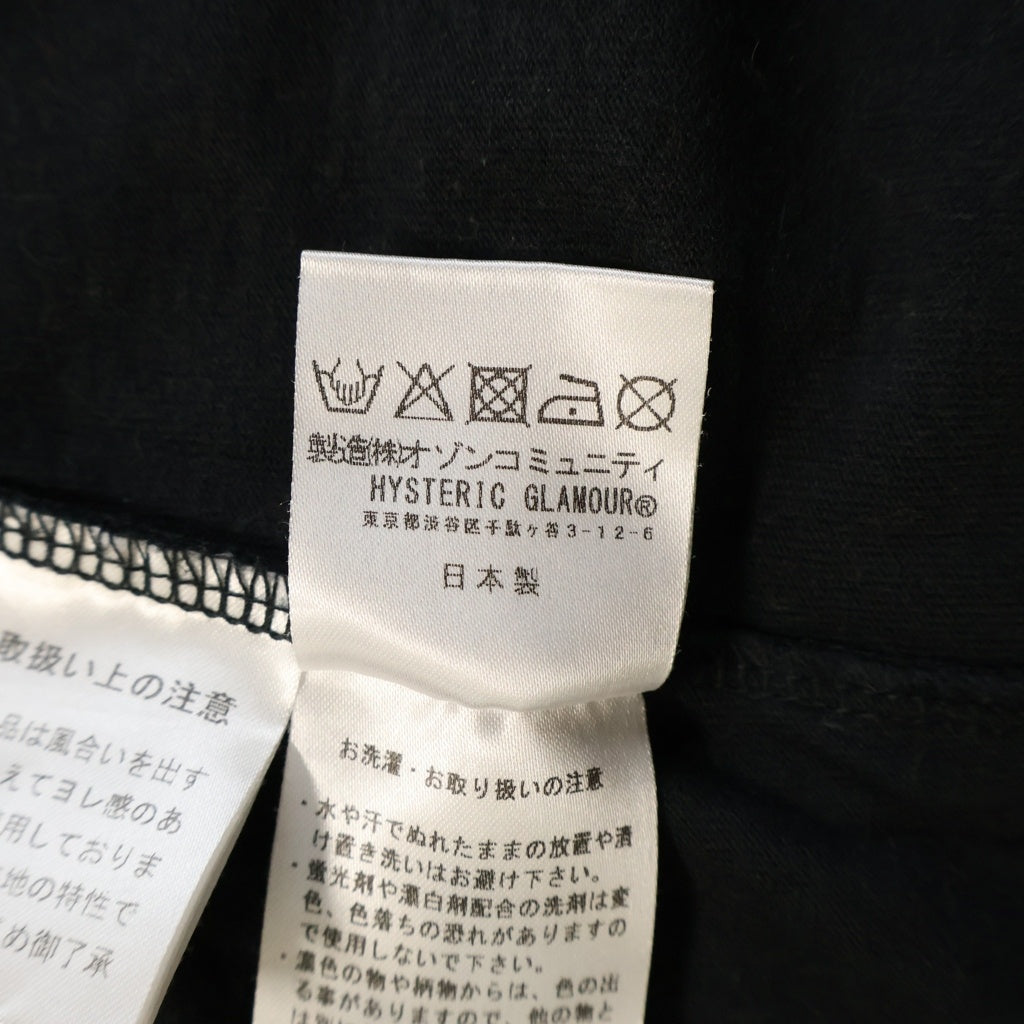 HYSTERIC GLAMOUR(ヒステリックグラマー) ×PLAY BOY プレイボーイ グラフィックプリント クルーネック 半袖Tシャツ カットソー ブラック 02231CT33