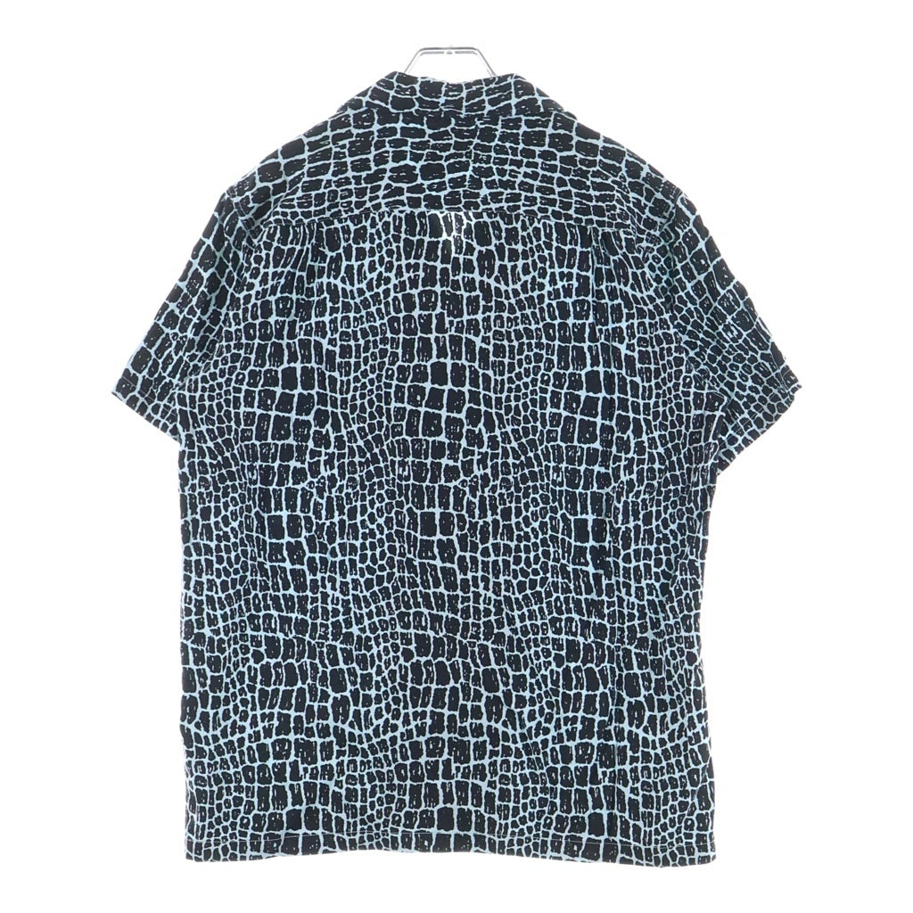 WACKO MARIA(ワコマリア) 13SS CROCODILE HAWAIIAN SHIRT クロコダイル 総柄 ハワイアン オープンカラー 半袖シャツ ブラック/ブルー