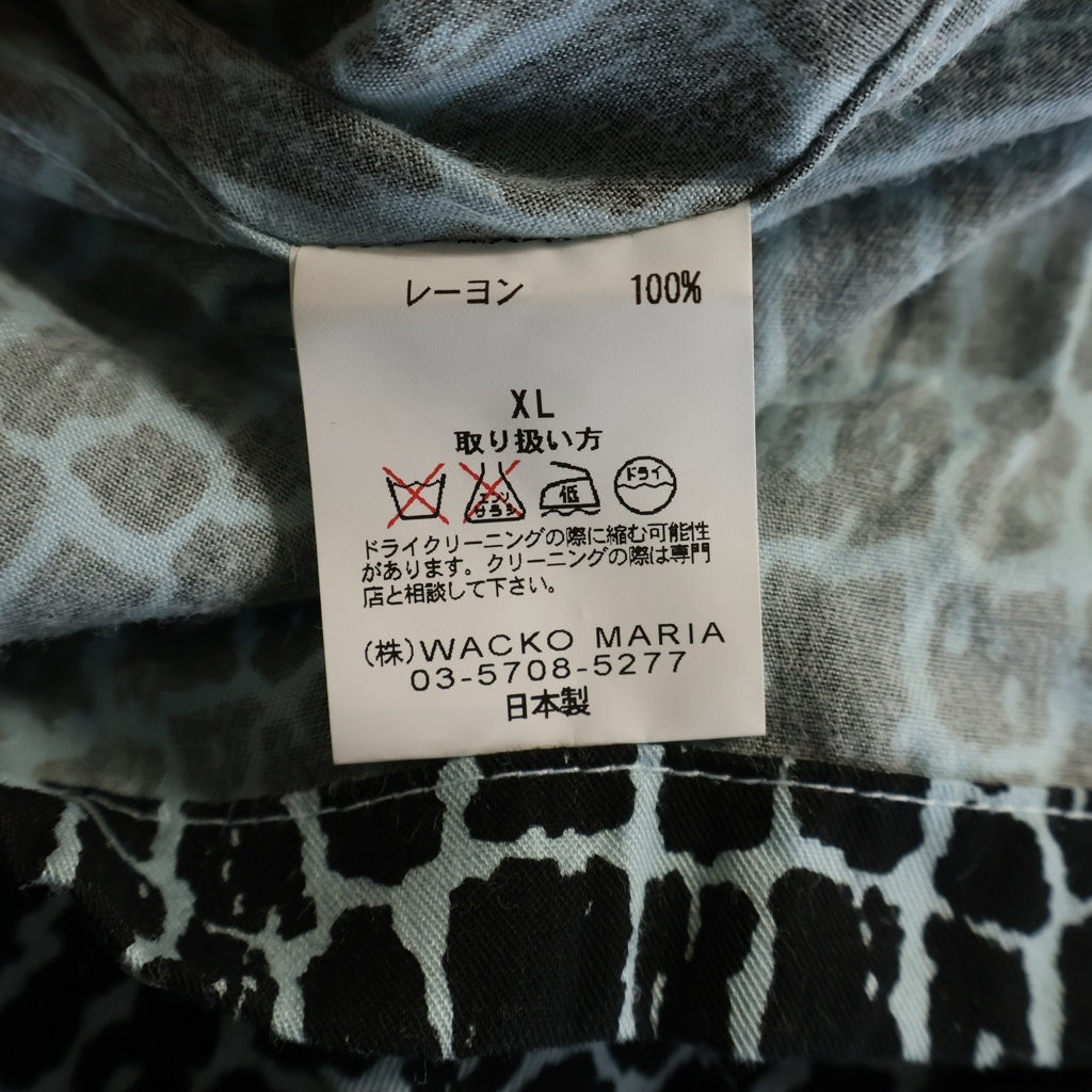 WACKO MARIA(ワコマリア) 13SS CROCODILE HAWAIIAN SHIRT クロコダイル 総柄 ハワイアン オープンカラー 半袖シャツ ブラック/ブルー