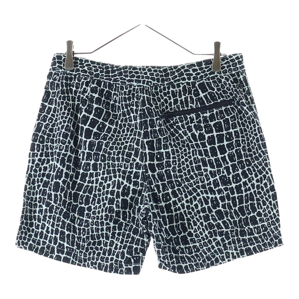 WACKO MARIA(ワコマリア) 13SS CROCODILE HAWAIIAN SWIM SHORTS クロコダイル 総柄 ハワイアン ハーフパンツ スイム ショーツ ブラック/ブルー