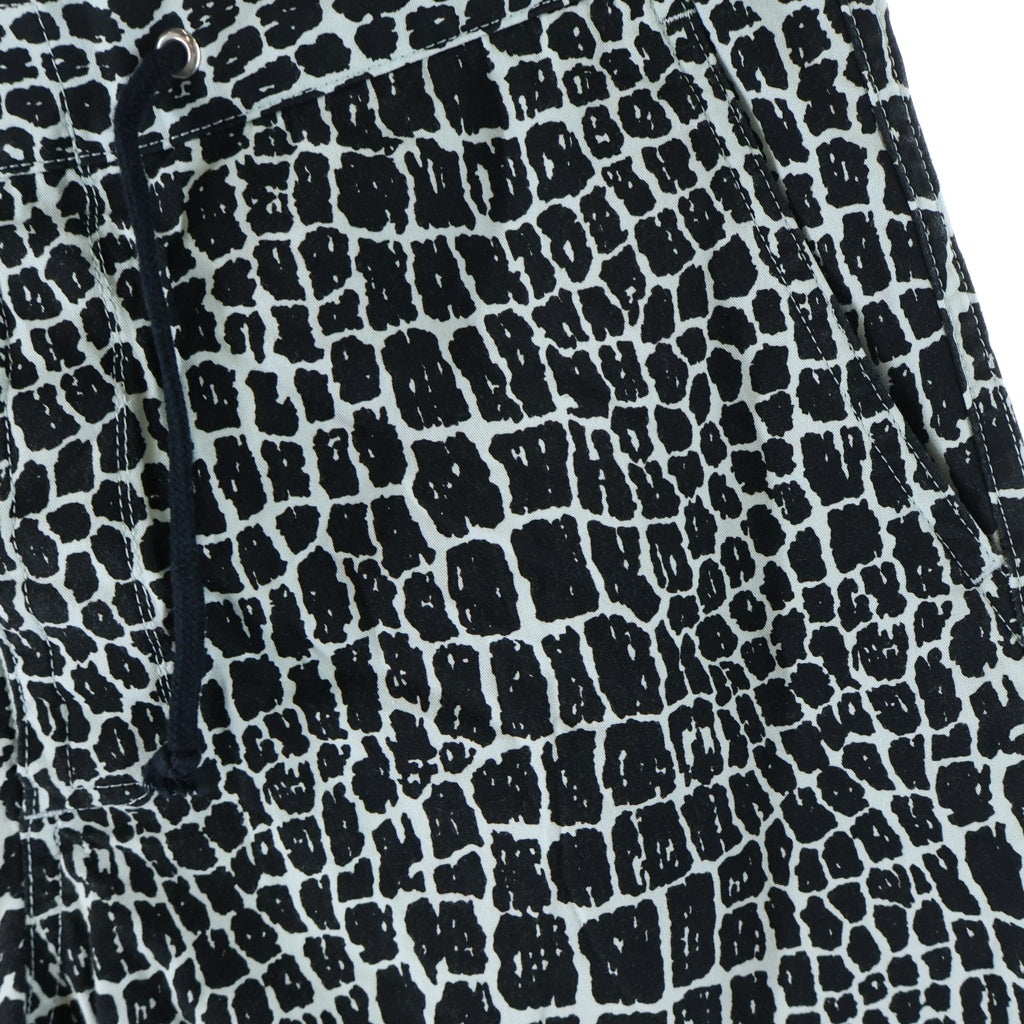 WACKO MARIA(ワコマリア) 13SS CROCODILE HAWAIIAN SWIM SHORTS クロコダイル 総柄 ハワイアン ハーフパンツ スイム ショーツ ブラック/ブルー