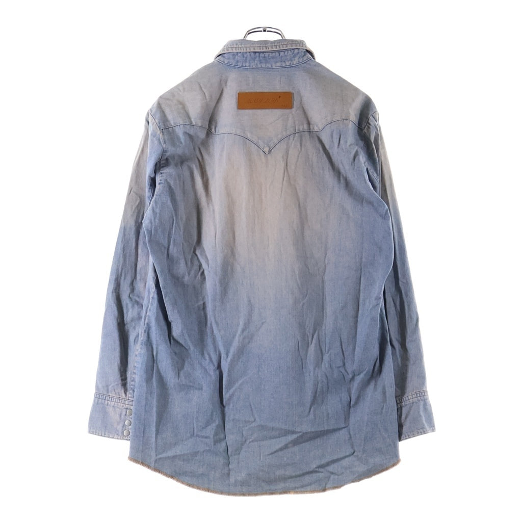 MASU(エムエーエスユー) 24SS MASUBOYS WESTERN ZIPUP SHIRT エムエーエスユーボーイズ ウエスタン ジップアップ 長袖シャツ ブルー/ピンク MBSS-SH0324