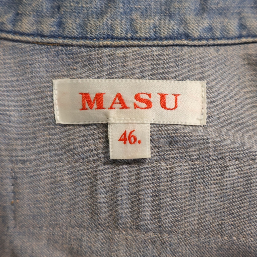 MASU(エムエーエスユー) 24SS MASUBOYS WESTERN ZIPUP SHIRT エムエーエスユーボーイズ ウエスタン ジップアップ 長袖シャツ ブルー/ピンク MBSS-SH0324