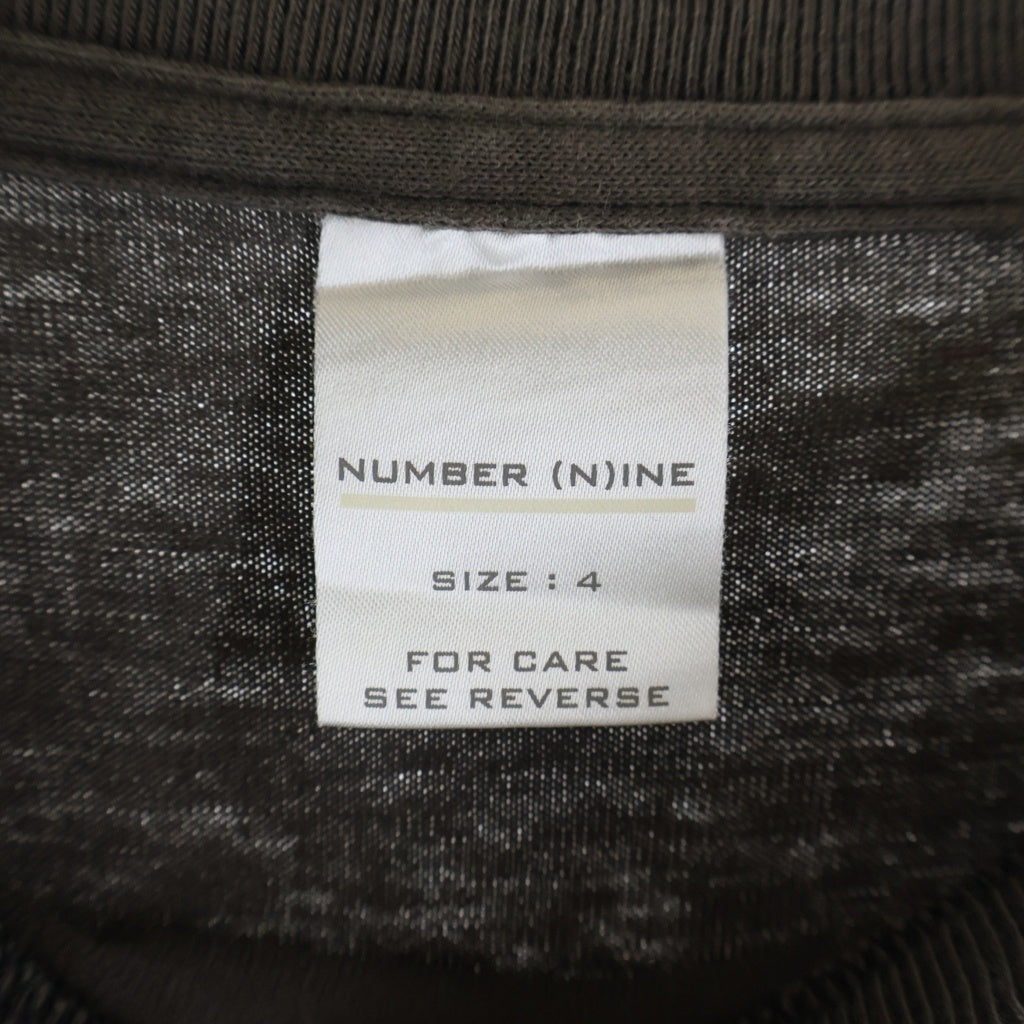 NUMBER (N)INE(ナンバーナイン) 01SS タイム期 Archive CIGARETTES! アーカイブ フロントポケット クルーネック半袖Tシャツ カットソー チャコール/ピンク