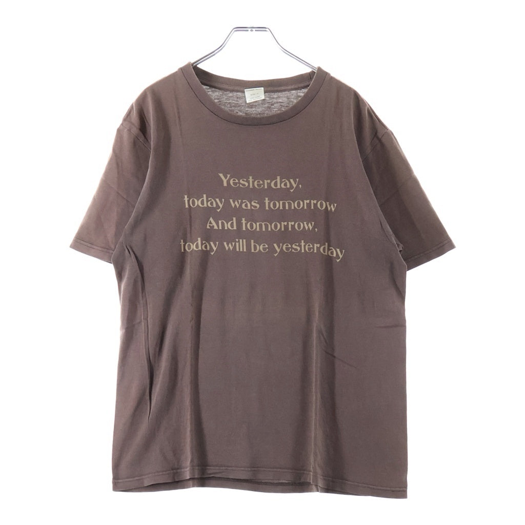 NUMBER (N)INE(ナンバーナイン) 02AW ジョージ期 Archive YESTERDAY アーカイブ イエスタデイ フロントプリント クルーネック半袖Tシャツ カットソー ブラウン