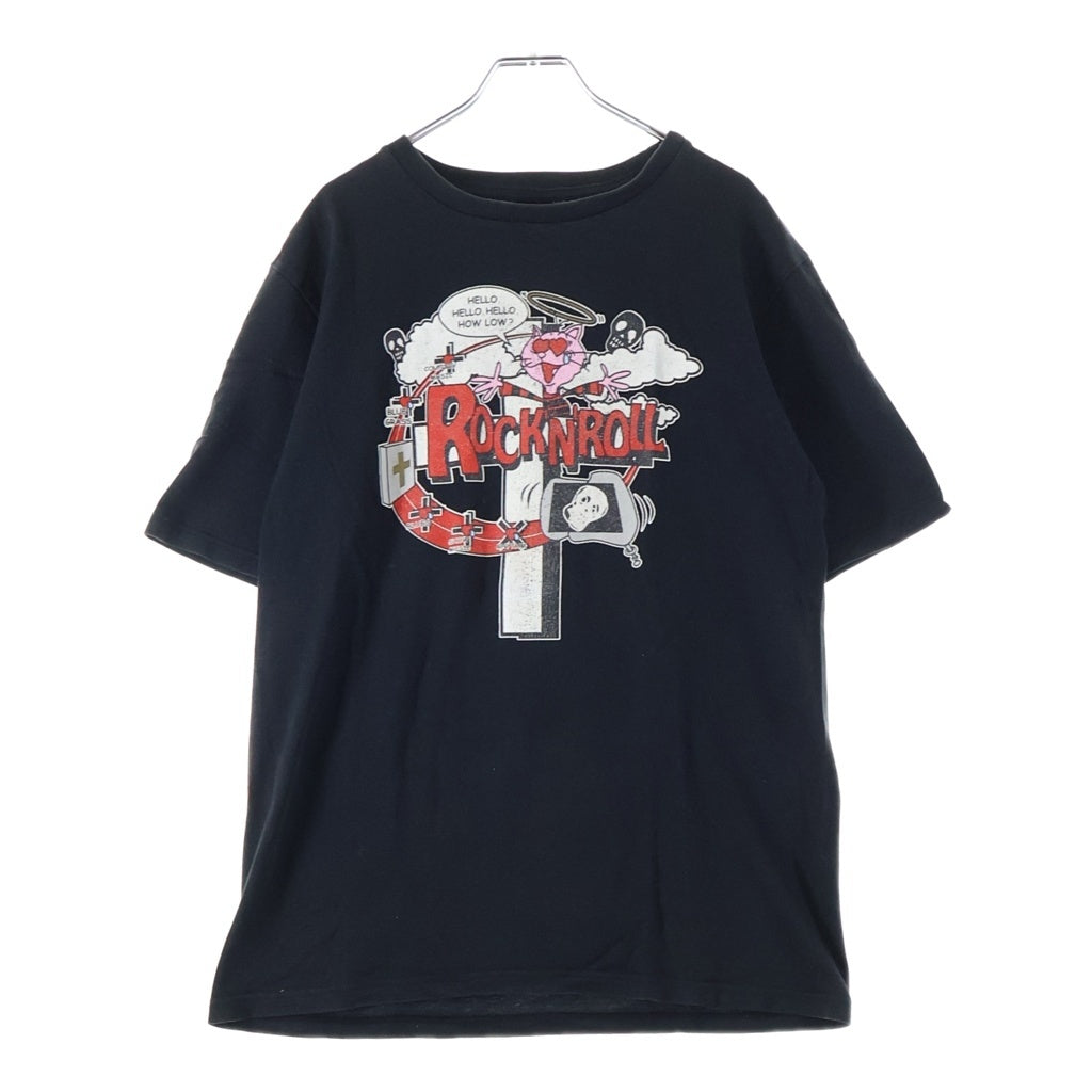 NUMBER (N)INE(ナンバーナイン) 03SS-AW カート期 ROCK N ROLL ロックンロール フロントプリント クルーネック半袖Tシャツ カットソー ブラック