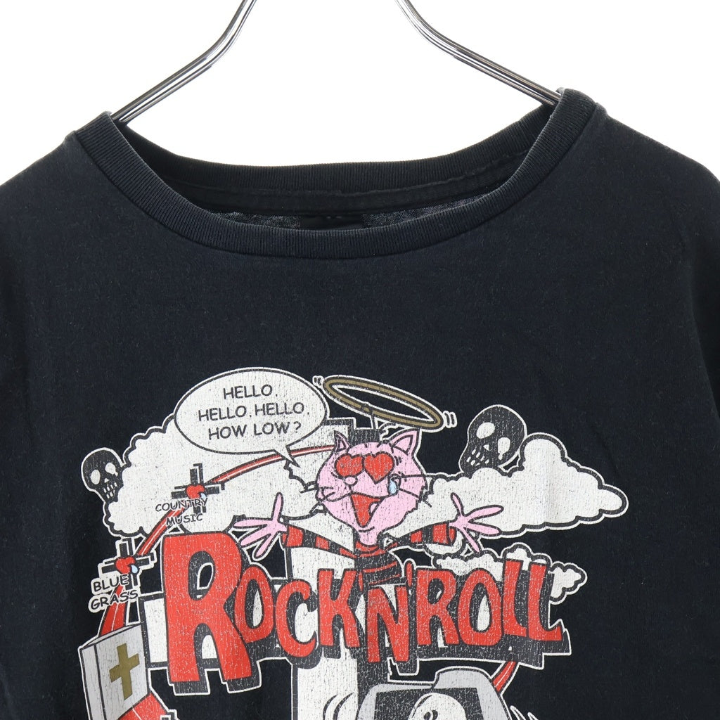 NUMBER (N)INE(ナンバーナイン) 03SS-AW カート期 ROCK N ROLL ロックンロール フロントプリント クルーネック半袖Tシャツ カットソー ブラック