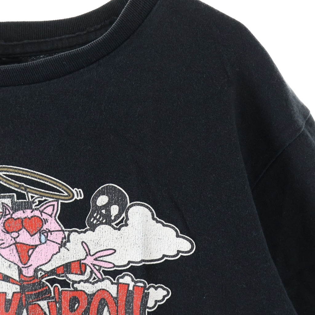 NUMBER (N)INE(ナンバーナイン) 03SS-AW カート期 ROCK N ROLL ロックンロール フロントプリント クルーネック半袖Tシャツ カットソー ブラック