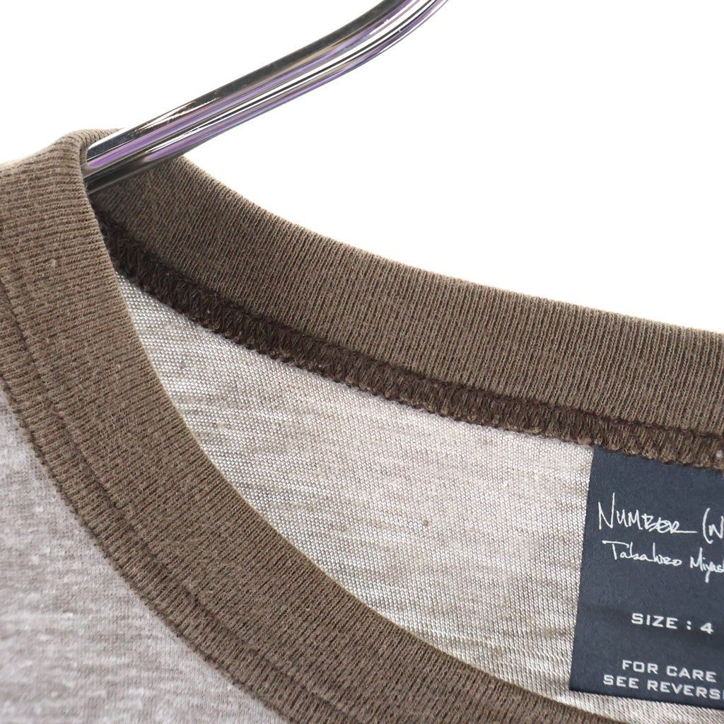 NUMBER (N)INE(ナンバーナイン) 03SS-AW カート期 ミラープリント クルーネック半袖Tシャツ カットソー ブラウン